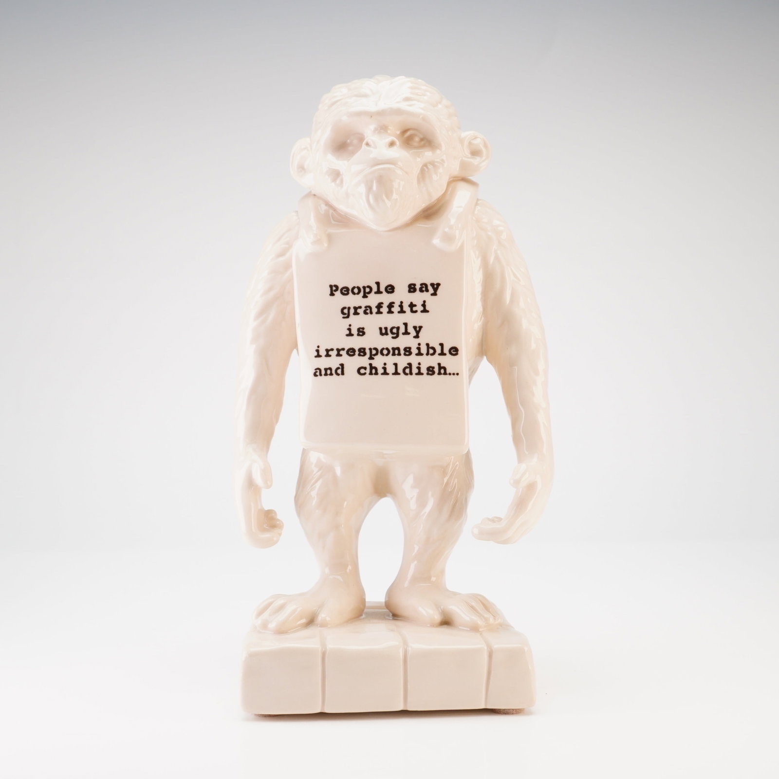 Kevin Francis Street Art Limited Edition Ceramic Banksy Monkey Figure (1 of 3)