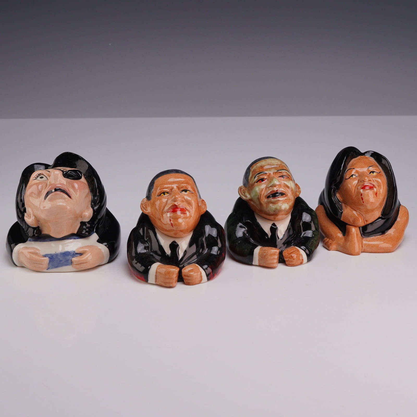 Lot of Four Kevin Francis Artist Edition Halloween Political Face Pots (1 of 5)