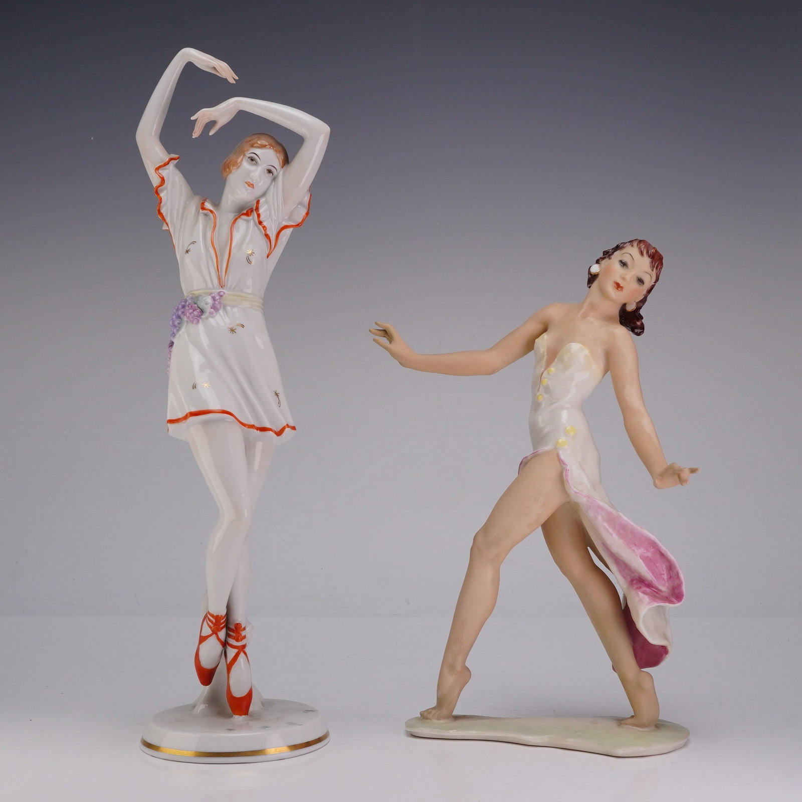 Two German Art Deco Porcelain Dancer Figurines by Rosenthal and Hutschenreuther (1 of 3)