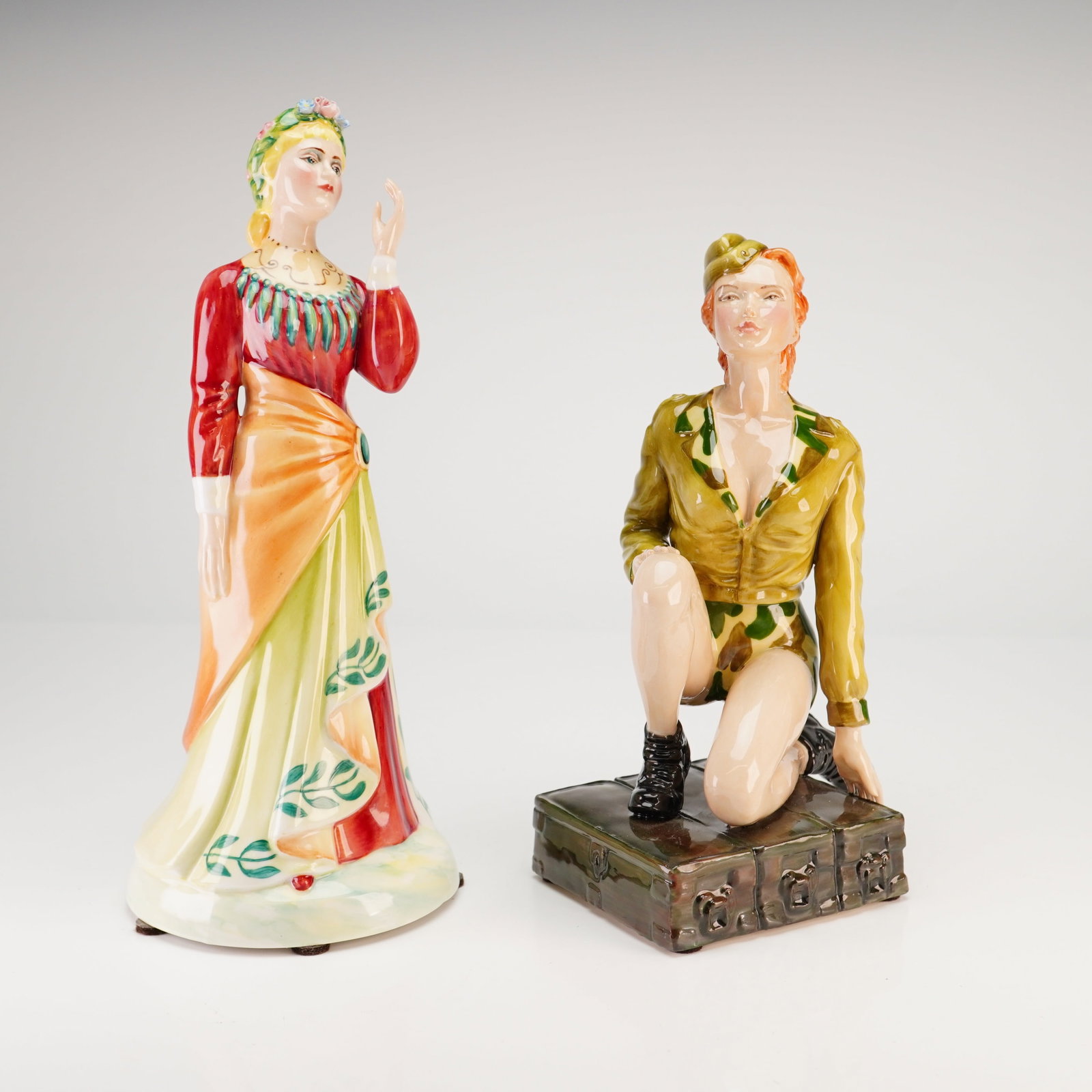 2pc Peggy Davies Ceramics Figurines including Rita Hayworth Cover Girl and Ellen Terry (1 of 3)