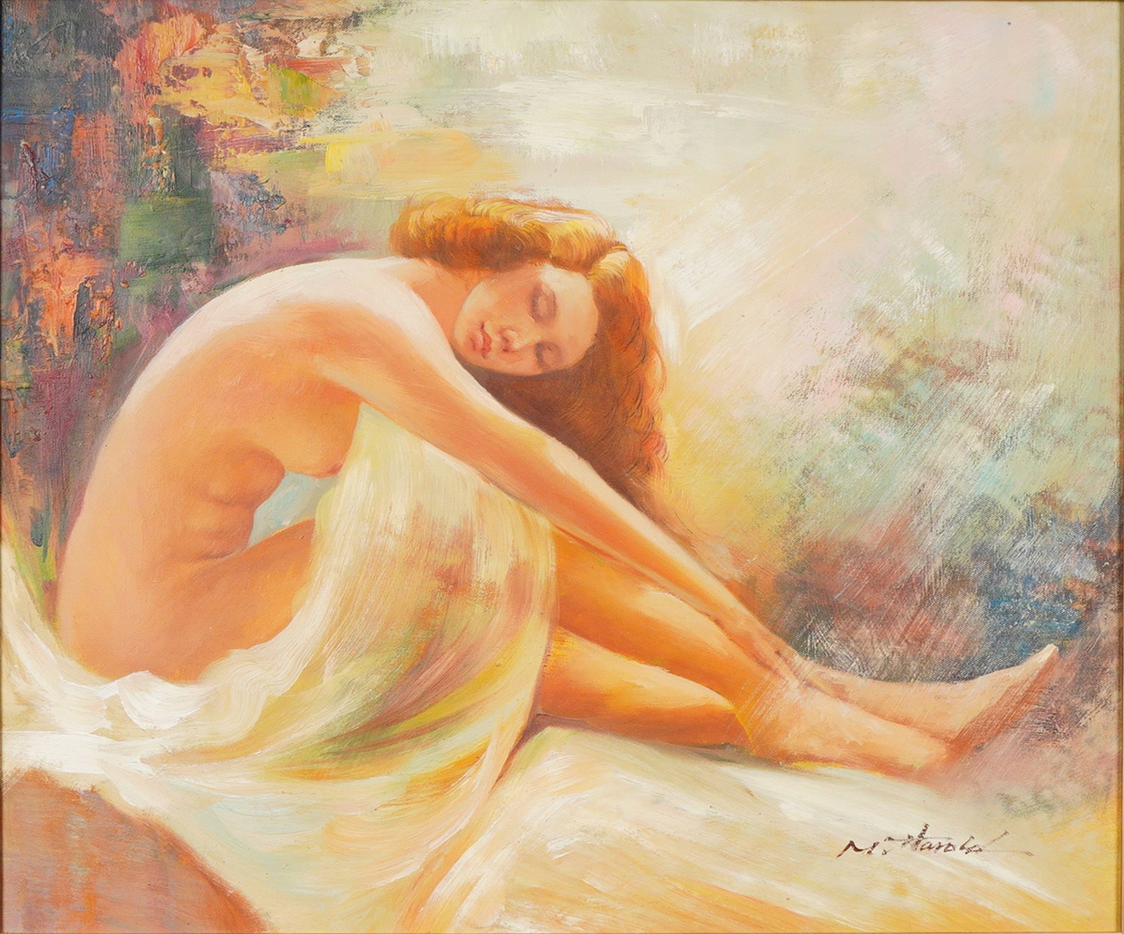M. Harold (20th/21st Century), Seated Nude Figure, (Signed) (1 of 7)