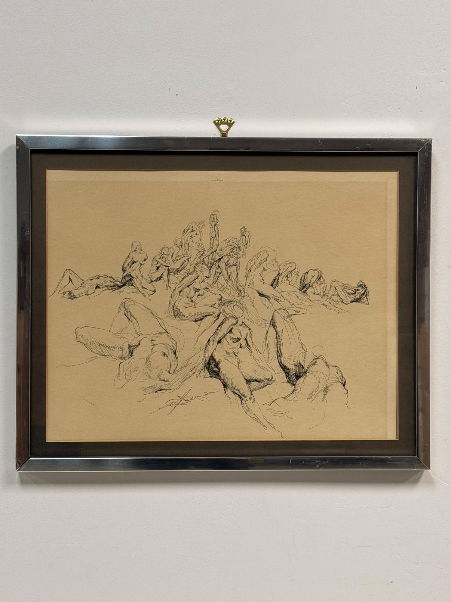 Gustav Rehberger (American, 1910-1995) Pen & Ink on Paper, Nude Female Studies, Signed (1 of 8)