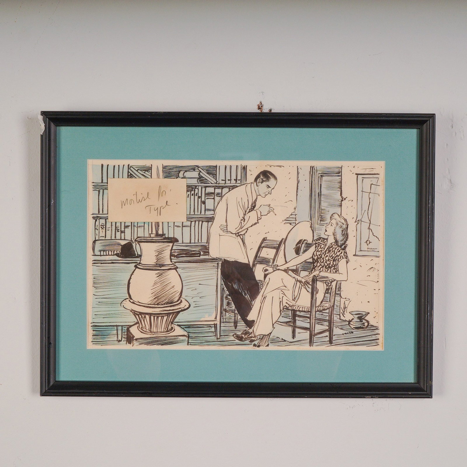 Wayne Hall 1944 Original Illus. for The Hidden Town, Signed (1 of 5)
