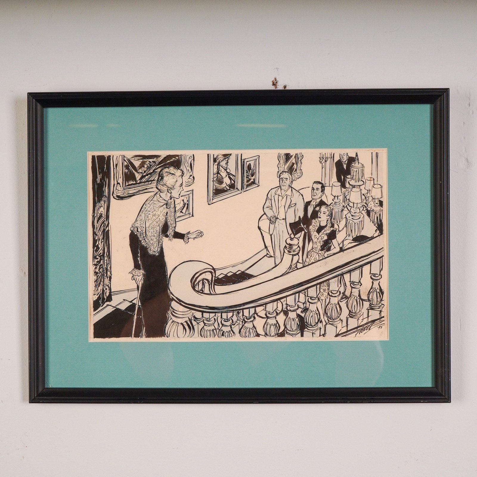 Wayne Hall Original 1945 Illustration for Unlovingly Yours, Signed (1 of 6)