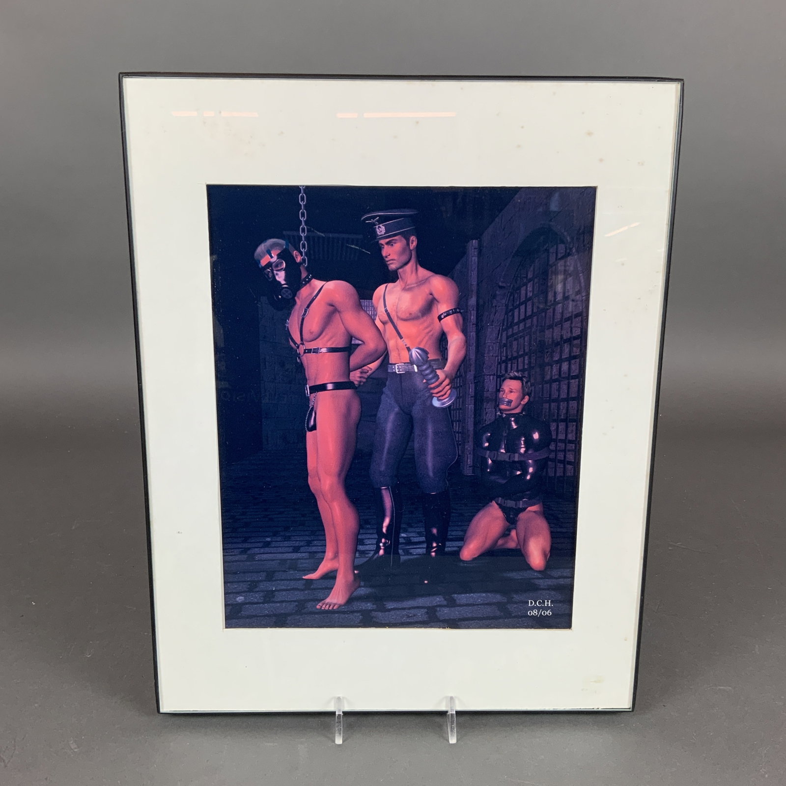 David C. Haslitt (American, 20th century) Homoerotic Art Print: Framed homoerotic art print by artist David C. Haslitt. Initials DCH and dated 08/06 lower right corner. Dimensions: 11.25"L x 0.75"W x 14.25"H Weight: 1.00 lb 8.00oz