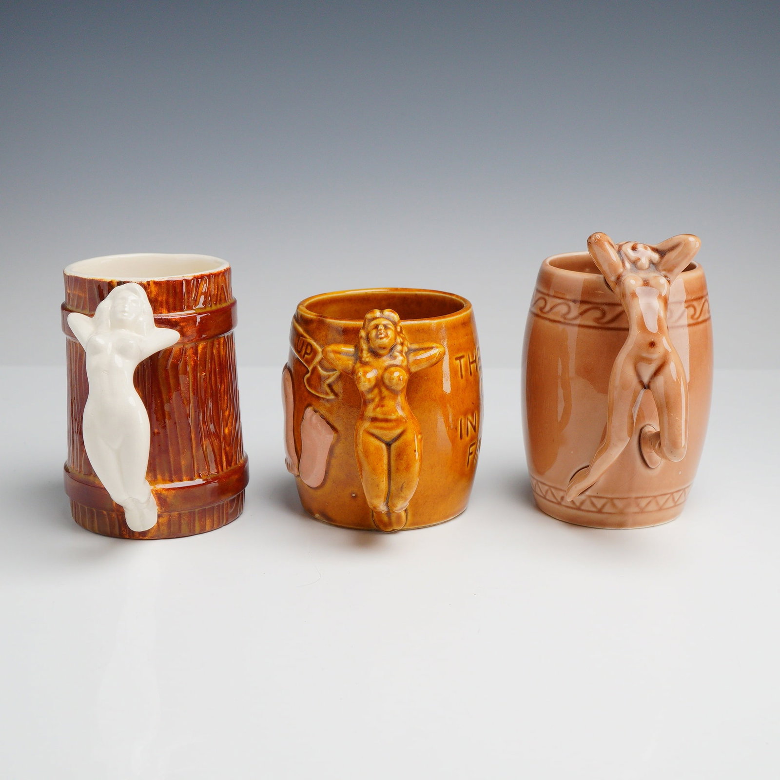 Three Japanese Ceramic Risque Novelty Mugs in the Style of Dorothy Kindell (1 of 4)