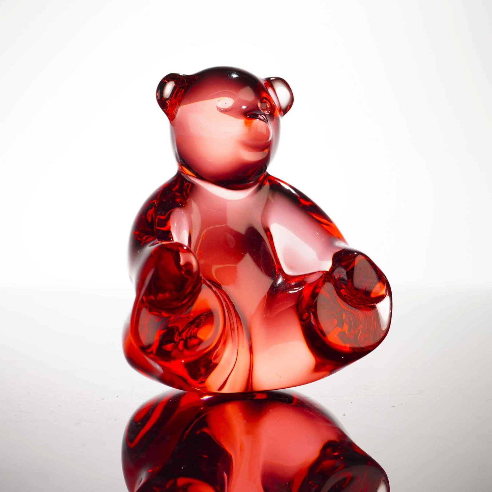 Baccarat Rose Lead Crystal Spinning Bear Figurine with Original Box (1 of 5)