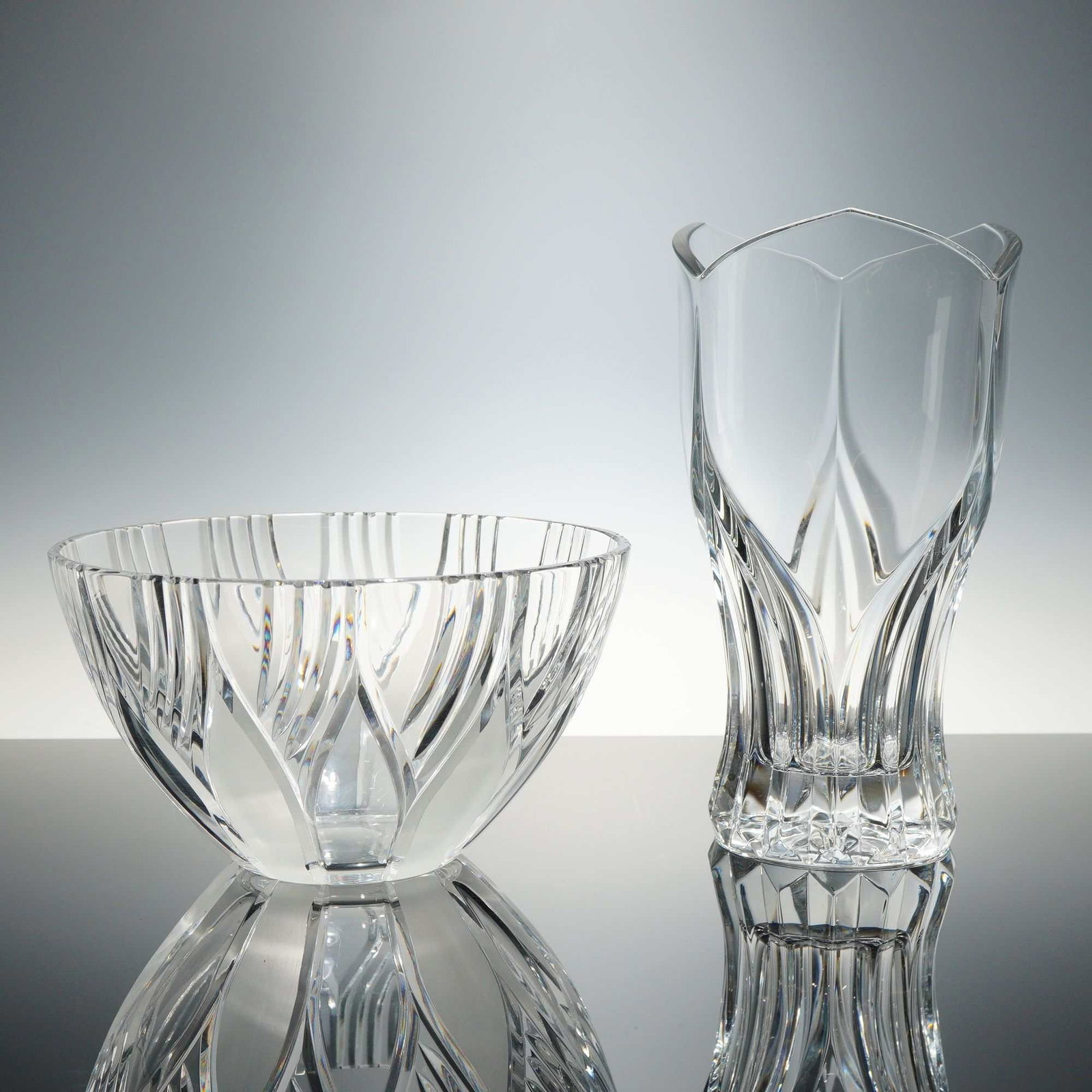 Two-Piece Cut Lead Crystal Bowl and Vase Set (1 of 3)