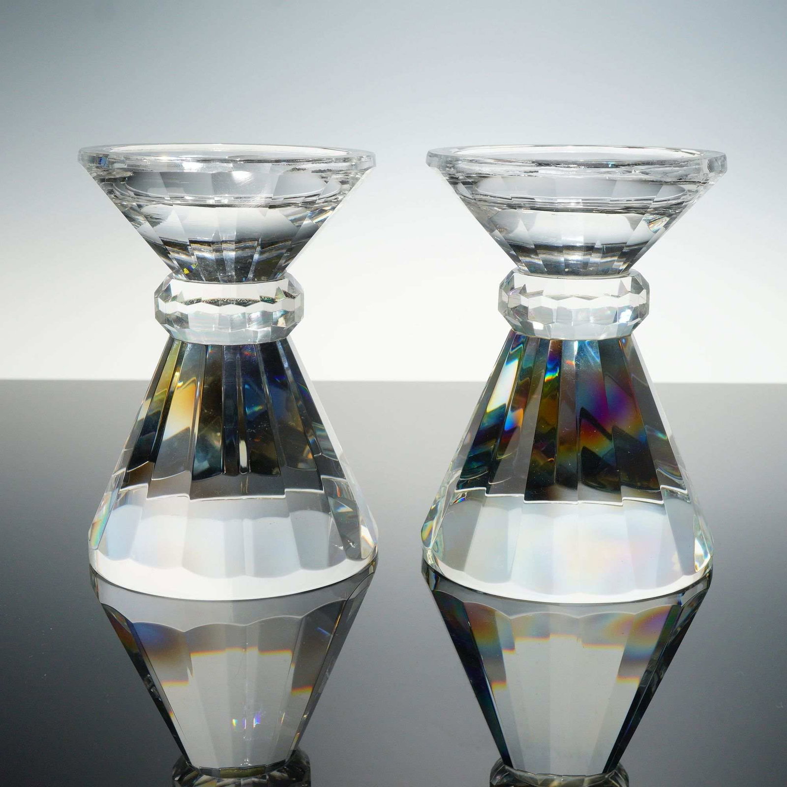 2pc Faceted Crystal Candle Pillars (1 of 3)