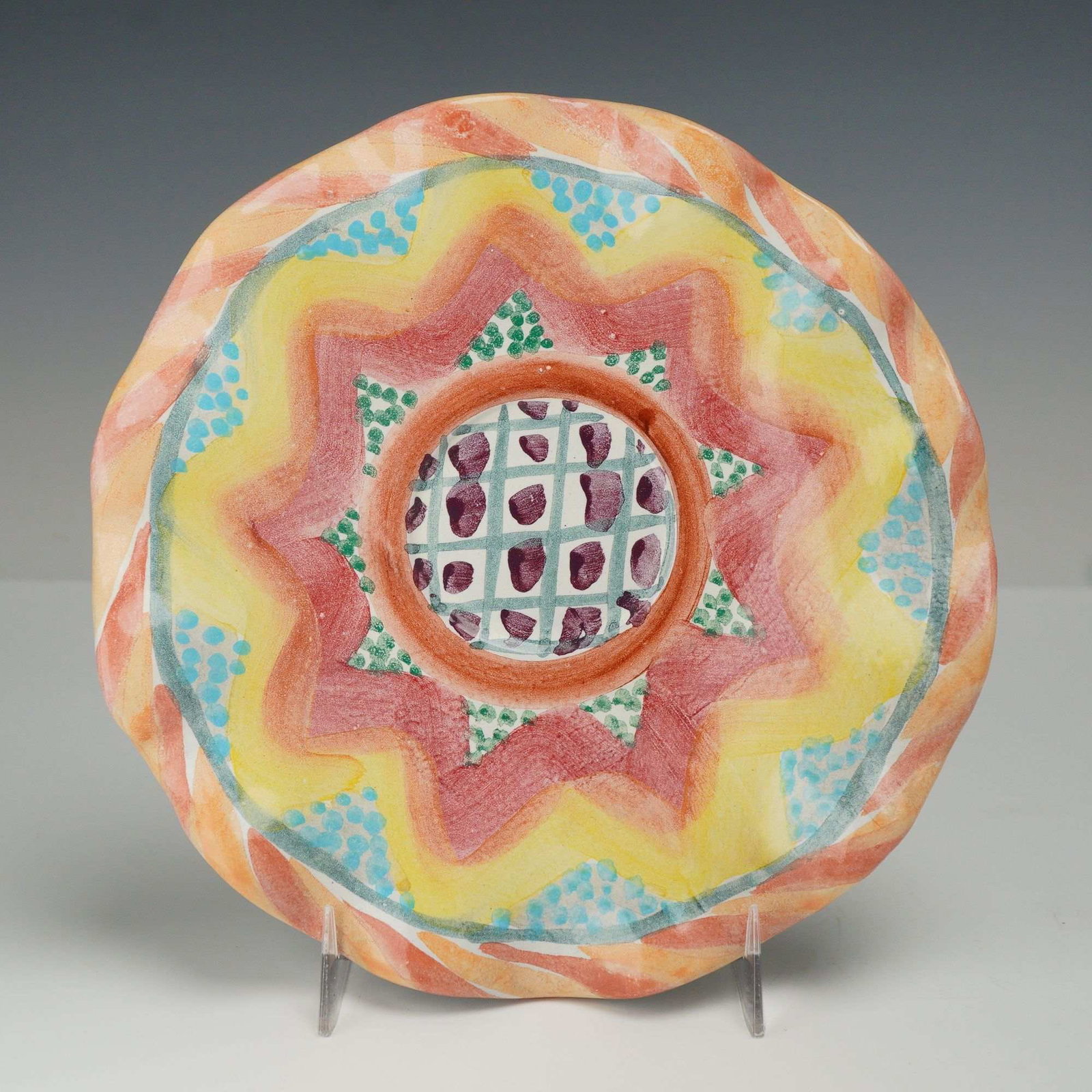 MacKenzie-Childs Keukenhof Pattern Ruffled Studio Pottery Bowl (1 of 3)