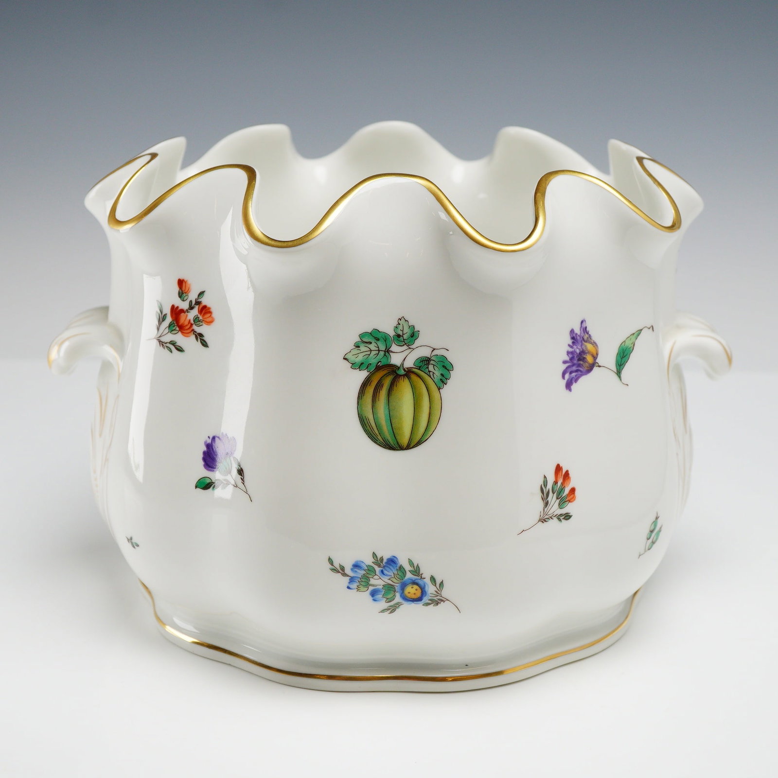 Richard Ginori Italian Fruit Motif Porcelain Cachepot (1 of 5)