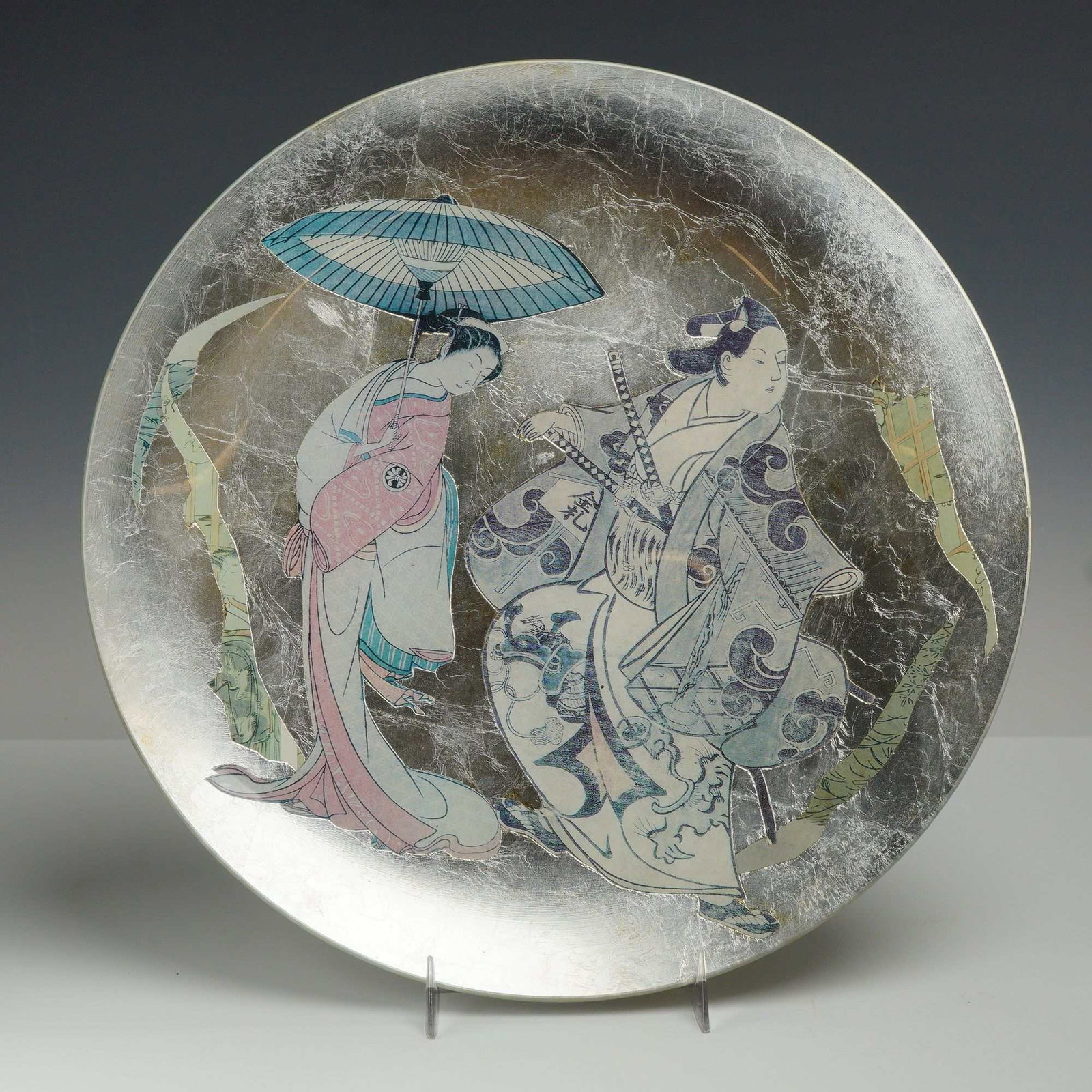 Carole Stupell Decorative Plate with Japanese Motif and Gold Leaf Finish (1 of 3)
