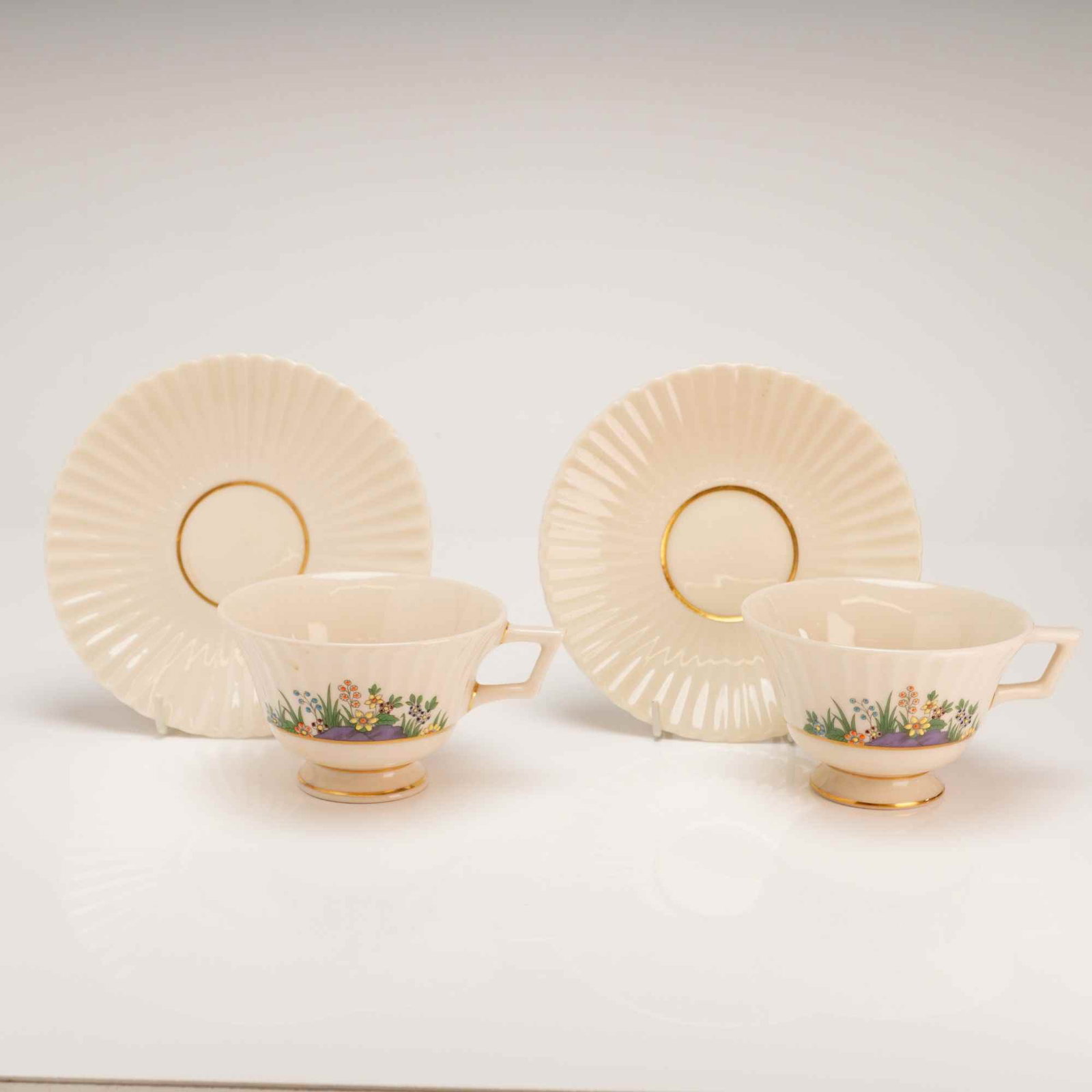 4pc Lenox Rutledge Porcelain Cups and Saucers (1 of 4)