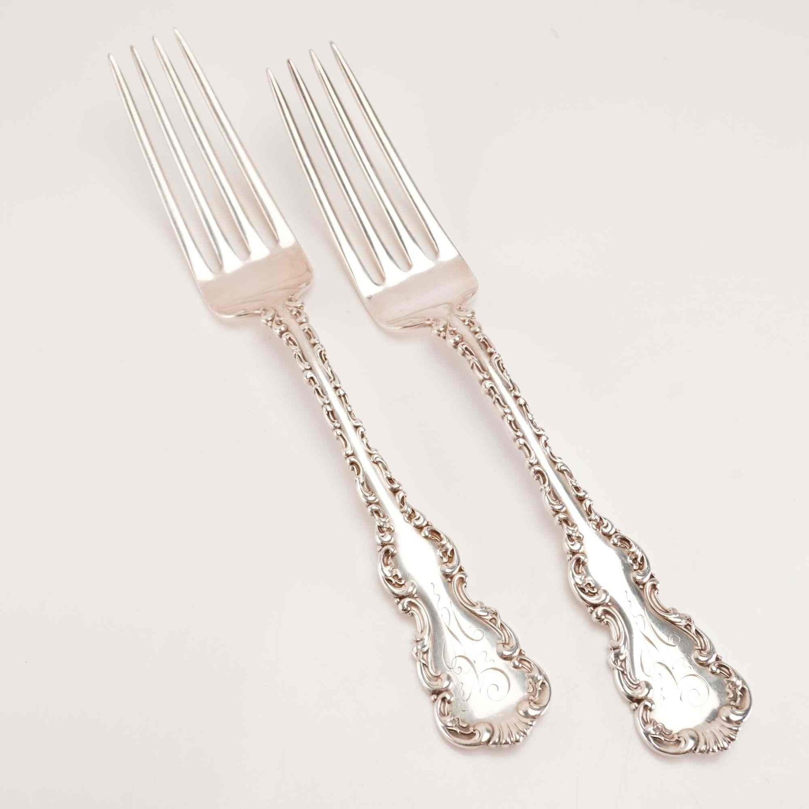 2pc Whiting Manufacturing Co. Sterling Silver Forks, Louis XV Pattern (1 of 4)