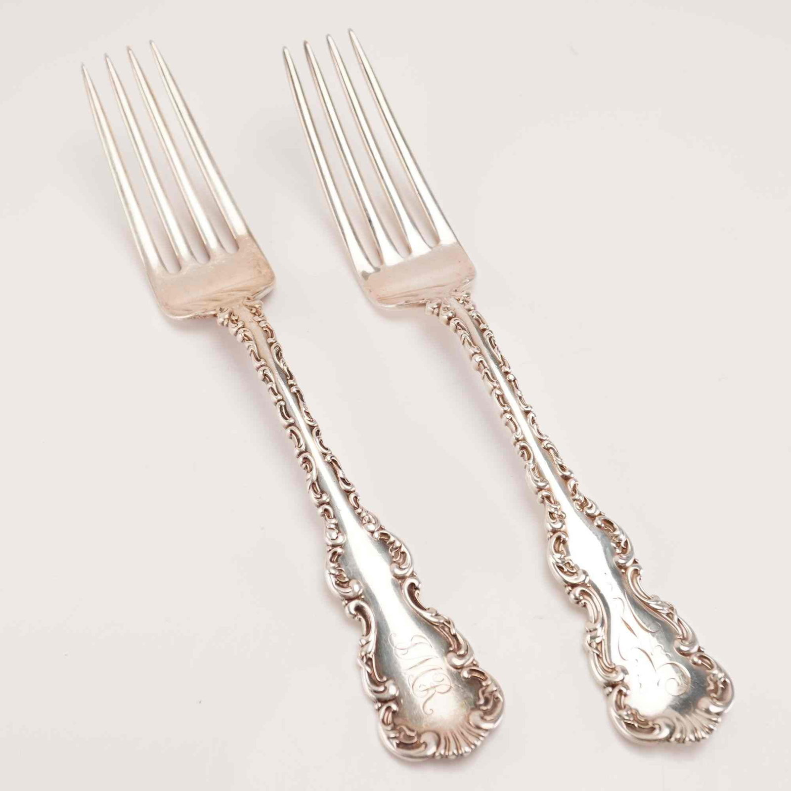 2pc Whiting Manufacturing Company Sterling Silver Forks, Louis XV Pattern (1 of 4)