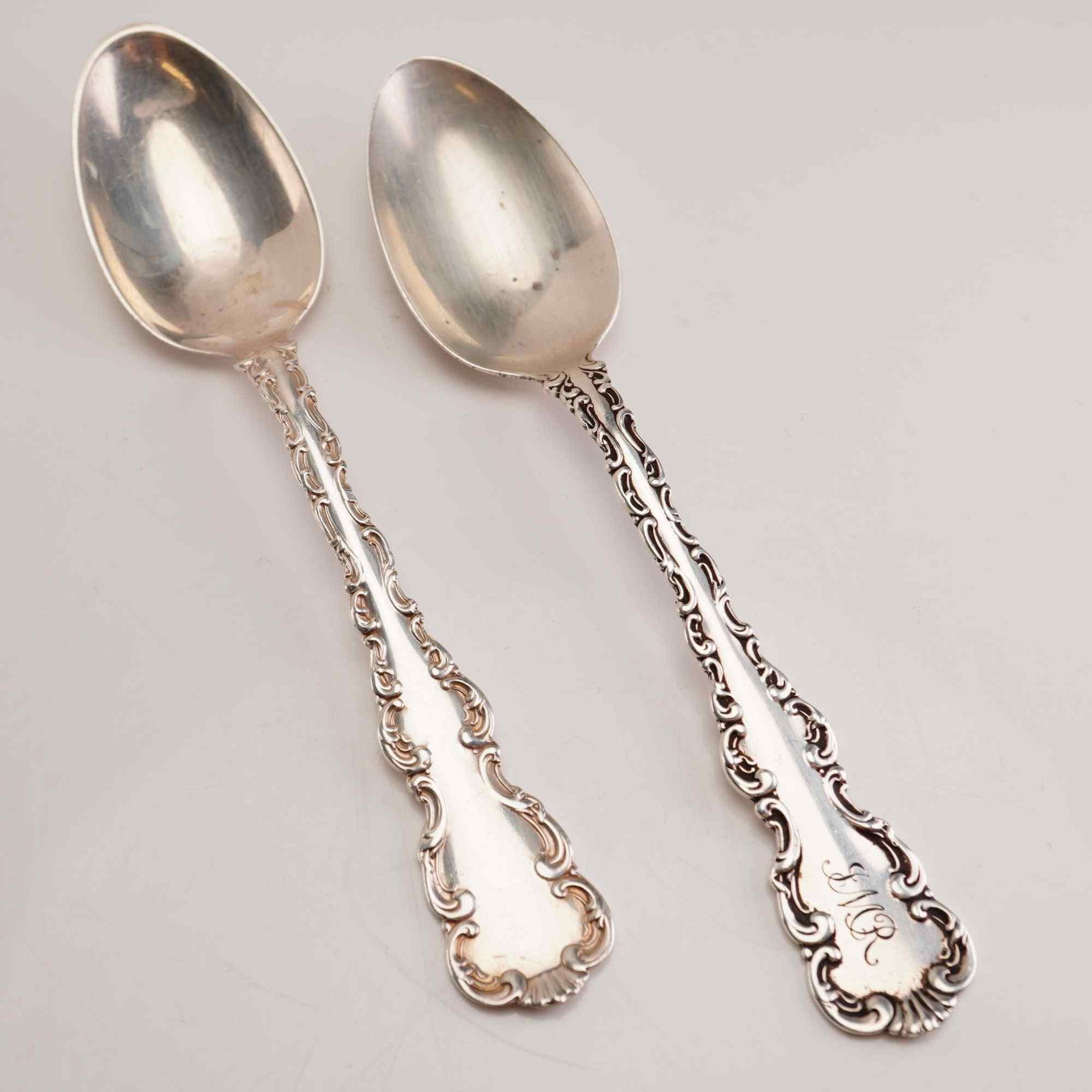 2pc Whiting Manufacturing Company Sterling Silver Spoons, Louis XV (1 of 4)