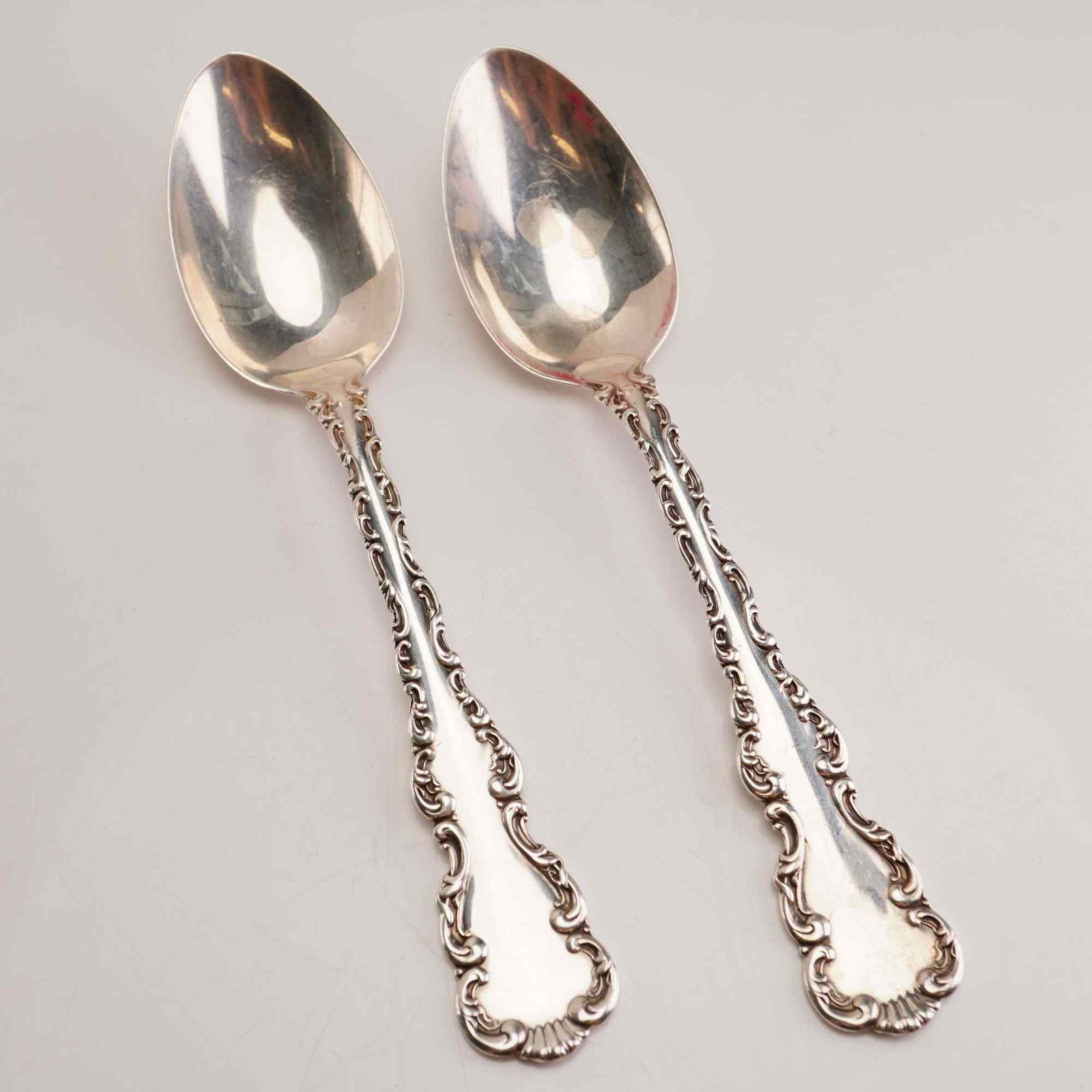 2pc Whiting Manufacturing Company Sterling Silver Spoons, Louis XV (1 of 4)