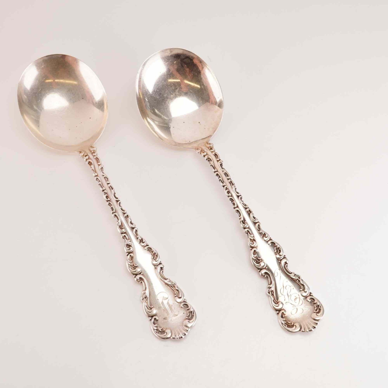 2pc Whiting Manufacturing Company Sterling Silver Spoons, Louis XV Pattern (1 of 4)