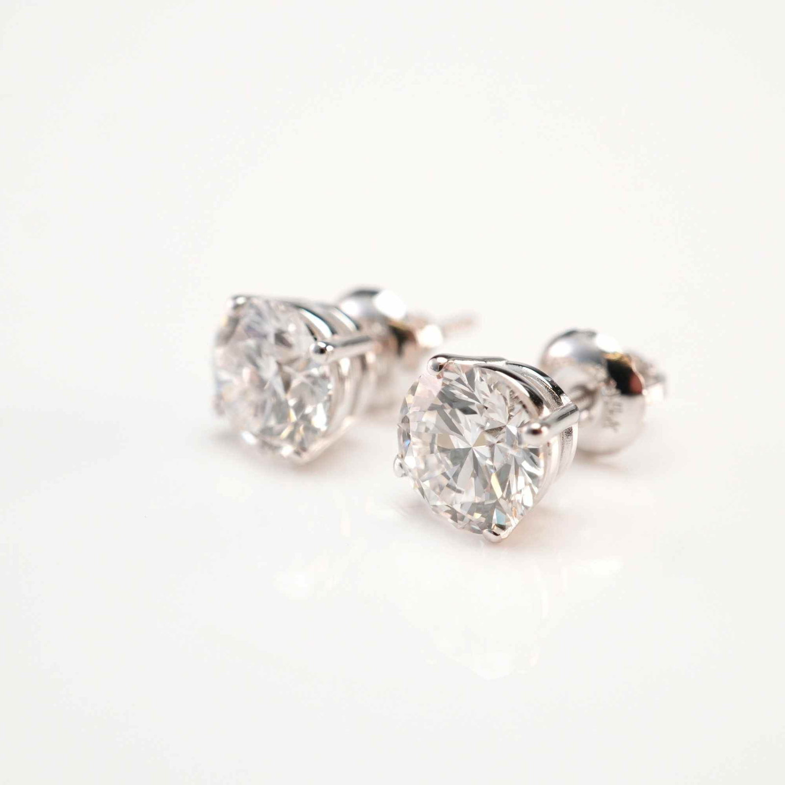 14K White Gold 2.08ctw Diamond Stud Earrings (1 of 6)