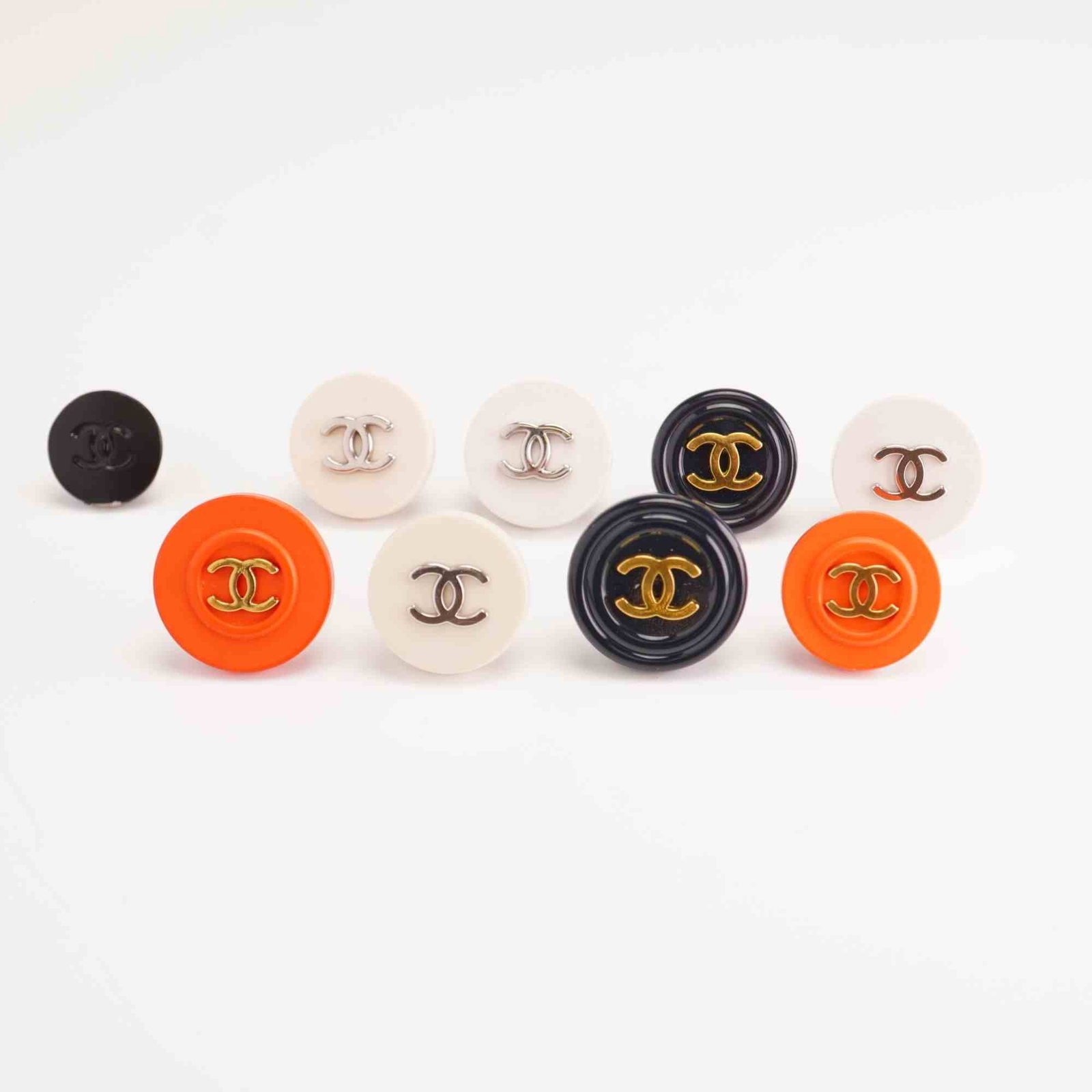 9pc Chanel Resin and Metal Fashion Buttons (1 of 4)
