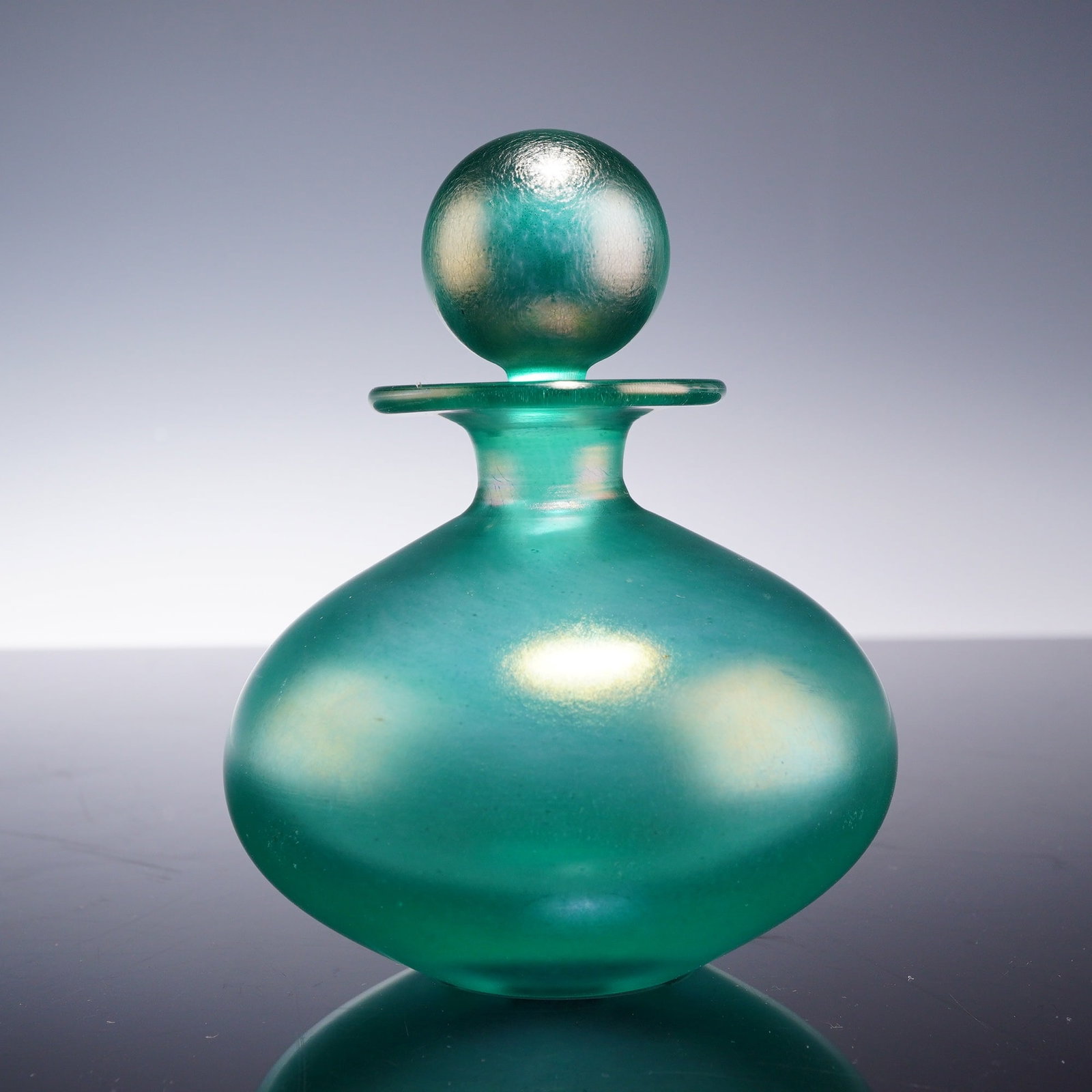 Isle of Wight Iridescent Art Glass Perfume Bottle with Stopper (1 of 3)