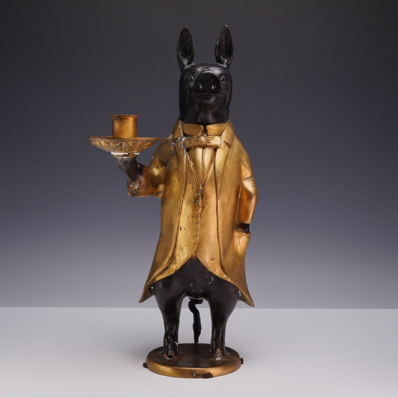 Maitland Smith Buttler Pig Candle Holder (1 of 3)