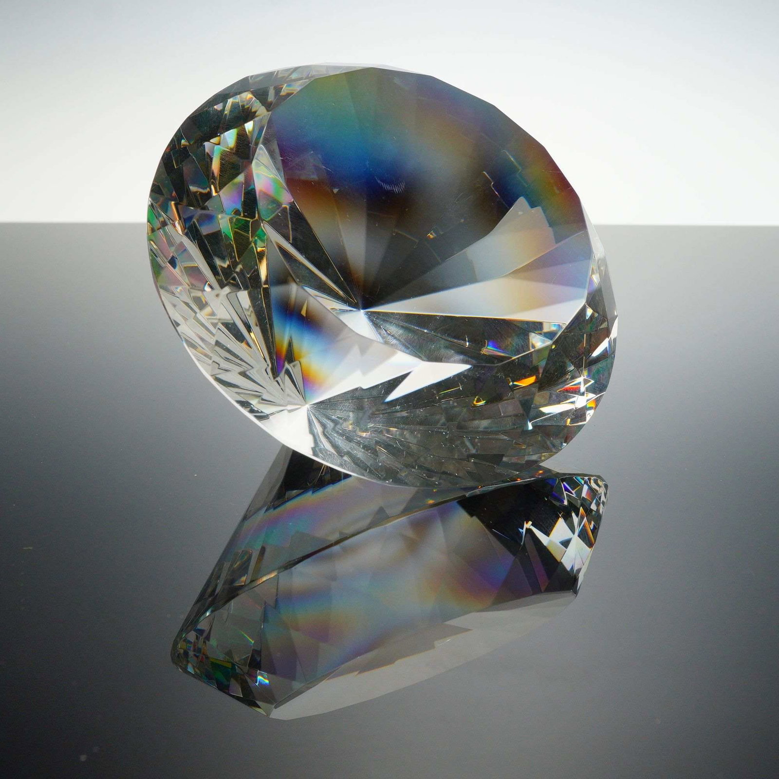 Large Faceted Crystal Chaton Paperweight (1 of 4)