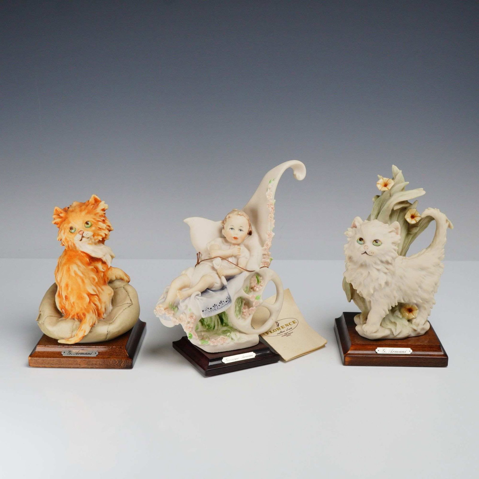 3pc Giuseppe Armani Italian Bisque Porcelain Figurines Including Magic Memories First Ride and (1 of 6)