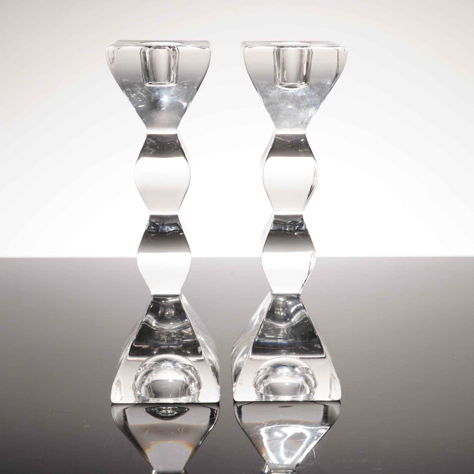 A Pair of Lenox Crystal Monument Collection Candleholders (1 of 4)