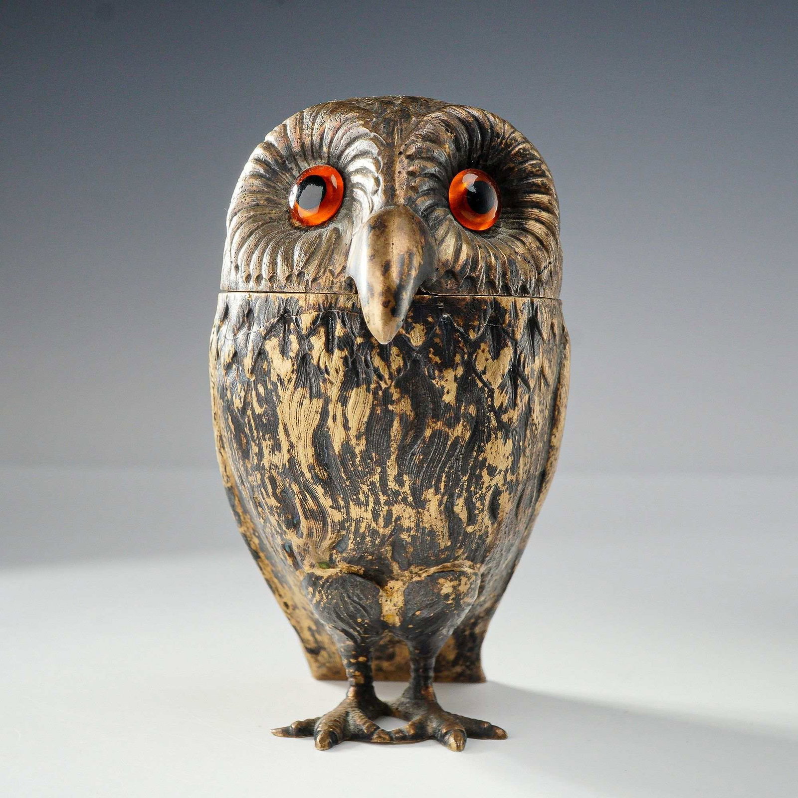 English Sterling Silver Owl Form Mustard Pot, Tiffany & Co, London, 1958 (1 of 7)