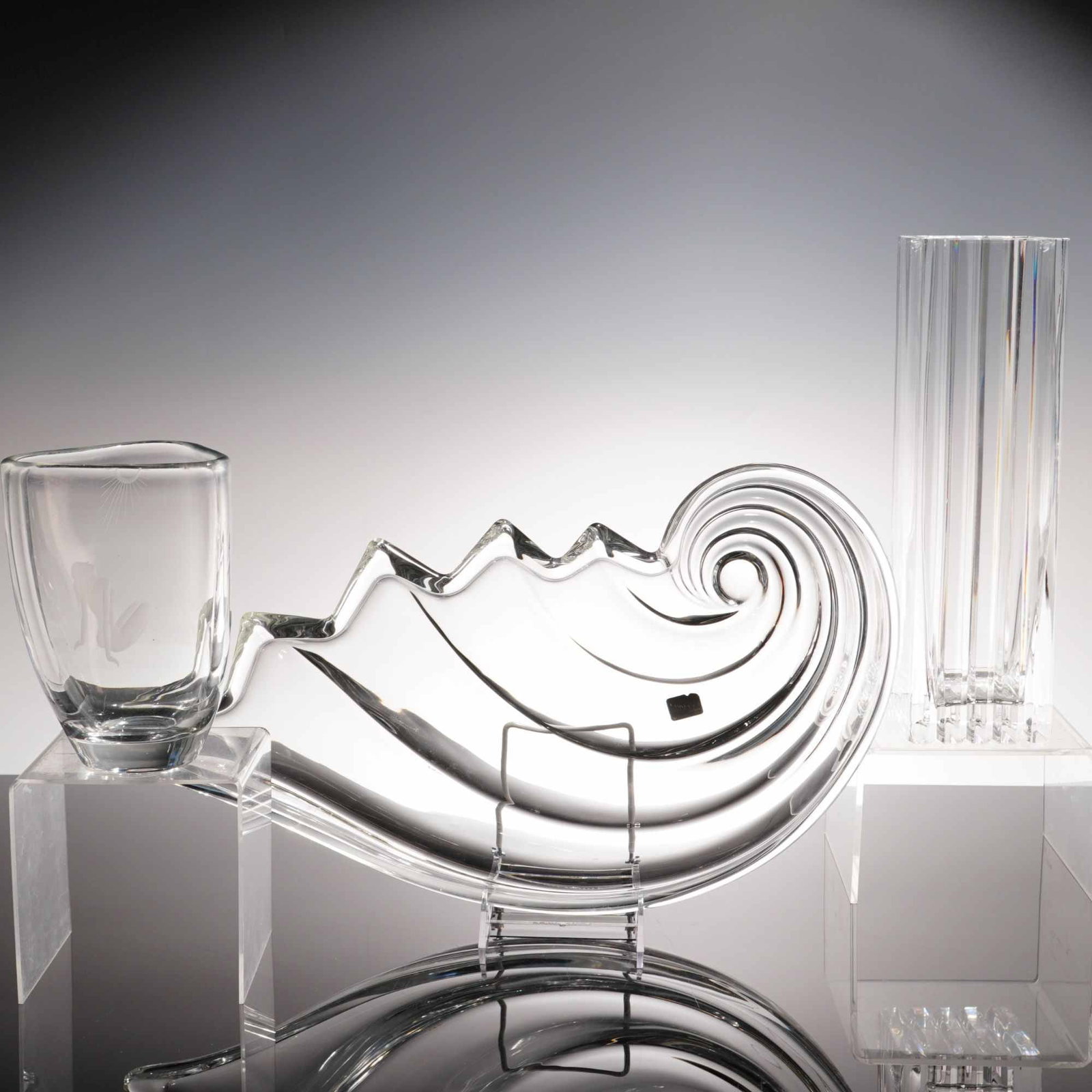 3pc Vintage Tiffany and Co, Orrefors, and Mikasa Crystal Tableware (1 of 4)