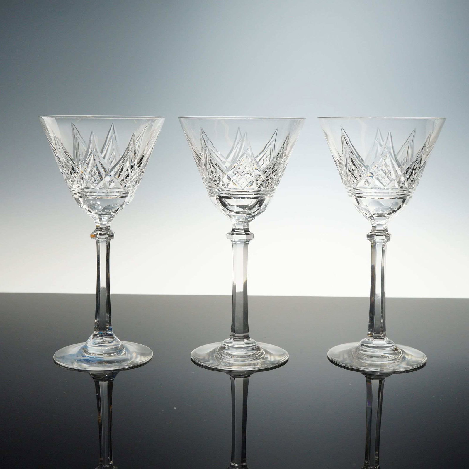 Three Baccarat Cut Crystal Wine Glasses, Austerlitz Pattern (1 of 4)