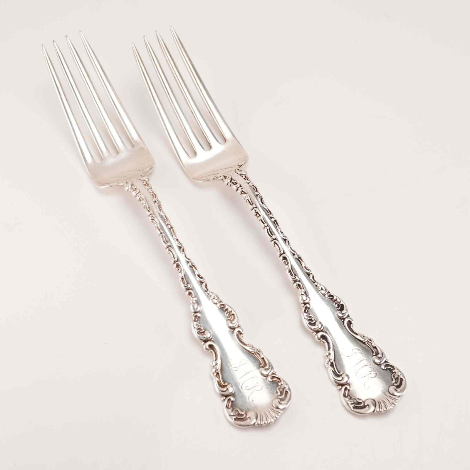 2pc Whiting Manufacturing Co. Sterling Silver Forks, Louis XV Pattern (1 of 4)