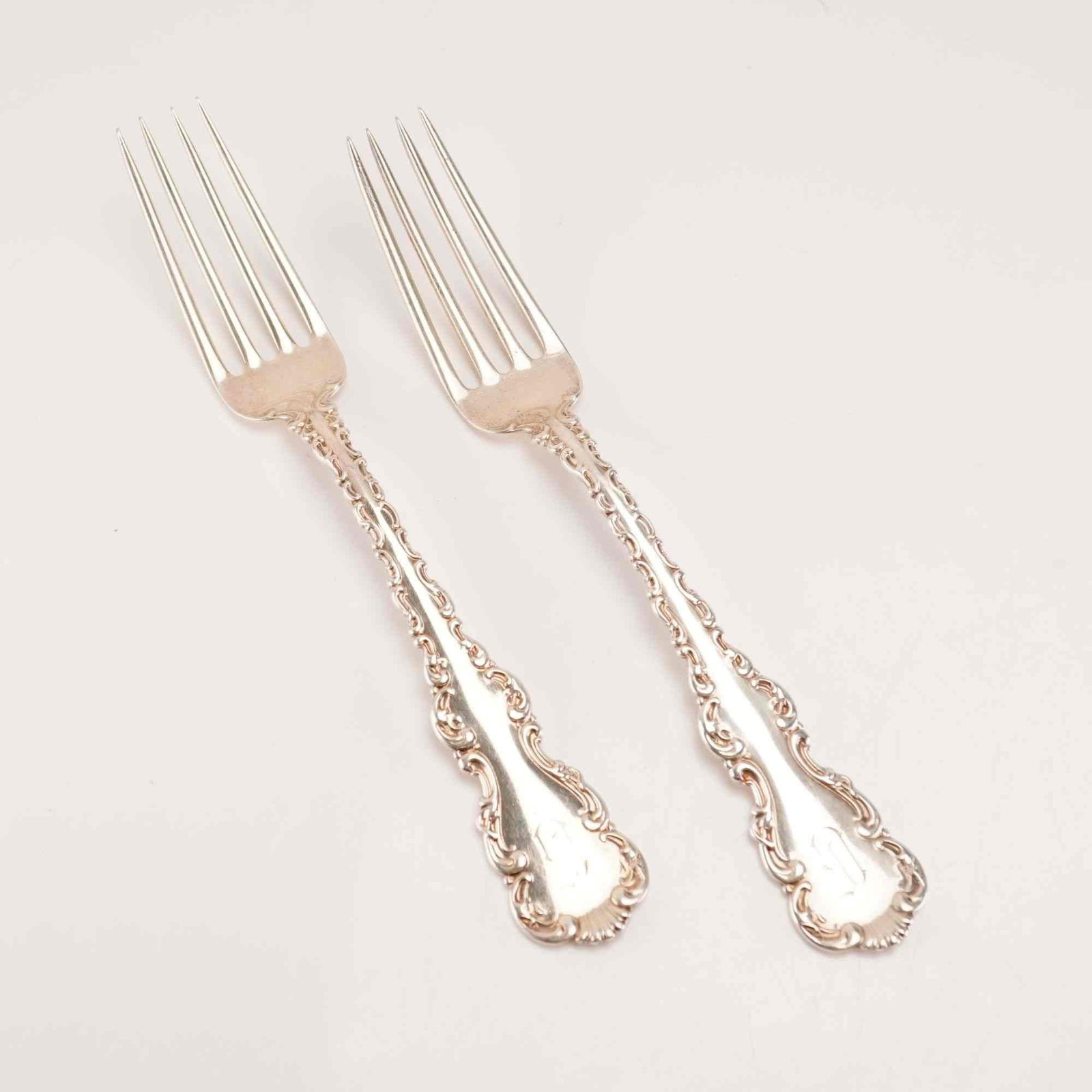 2pc Whiting Manufacturing Company Sterling Silver Forks, Louis XV Pattern (1 of 5)