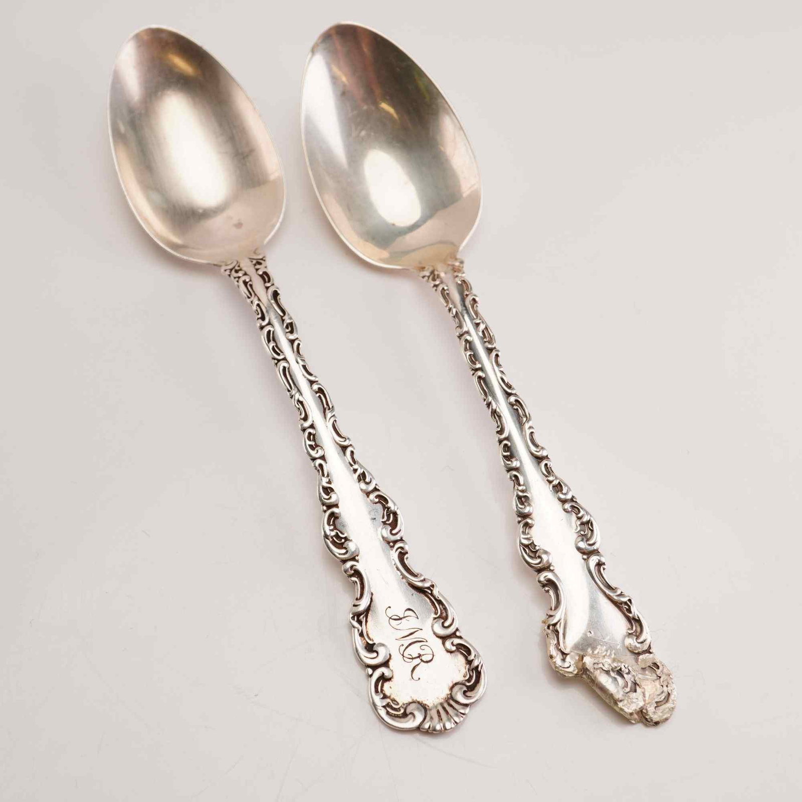 2pc Whiting Manufacturing Company Sterling Silver Spoons, Louis XV (1 of 4)