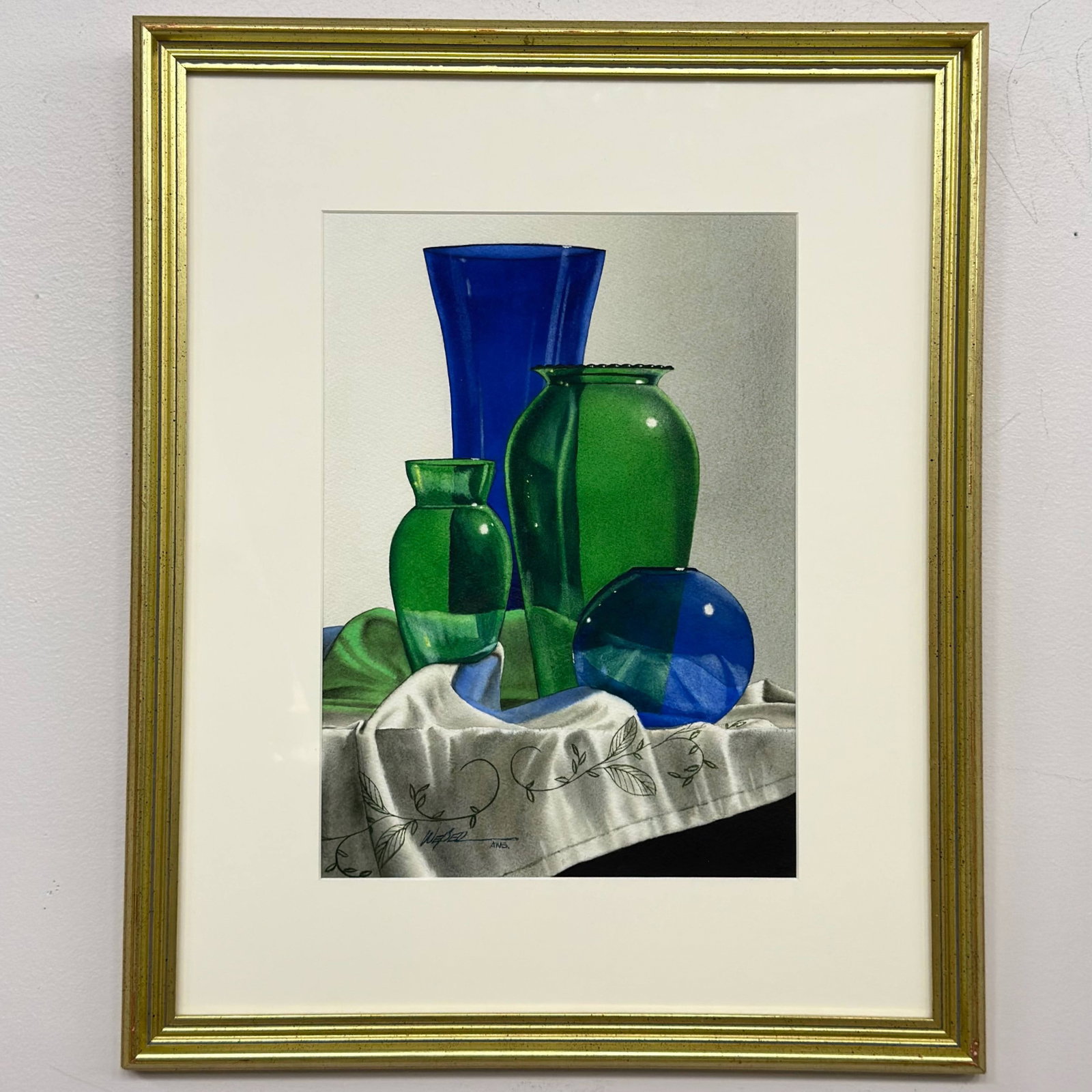 Michael J. Weber (American, 1941-2019) Watercolor on Paper Still Life, Study in Blue & Green, 1996 (1 of 4)