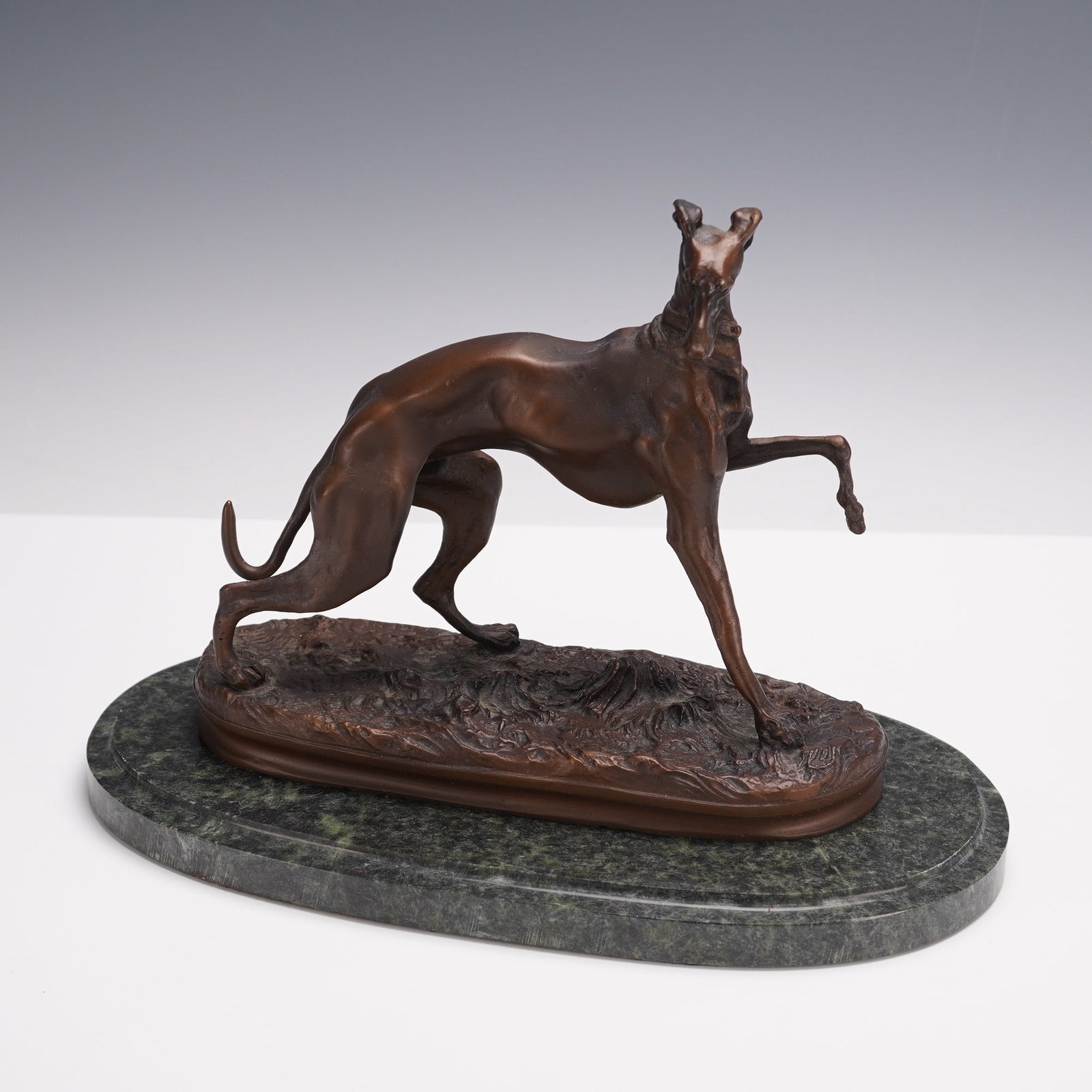 P.J. Mene (Aft.) Bronze Greyhound Sculpture on Marble Base (1 of 6)