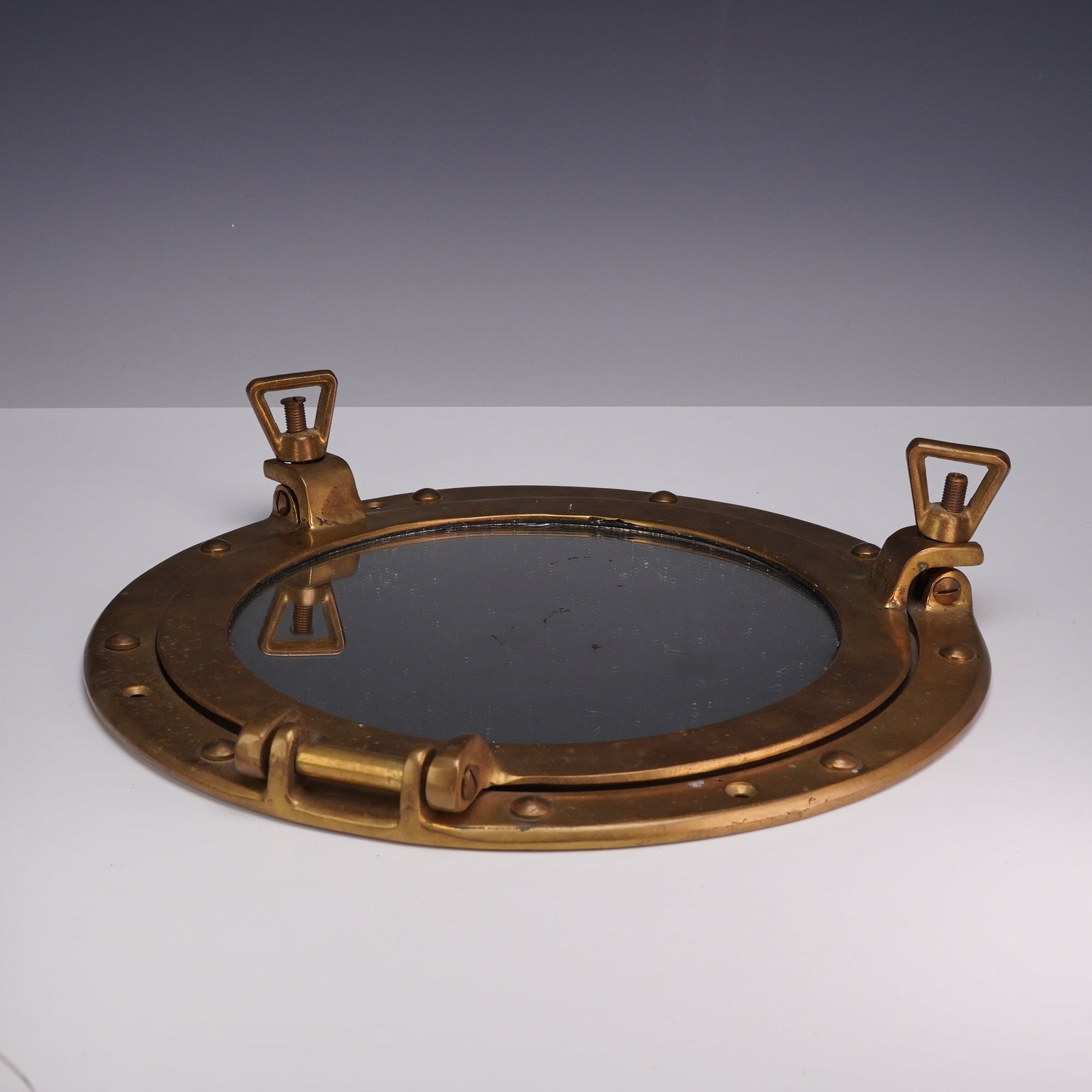 PWF Taiwanese Brass Porthole Mirror in the Nautical Style (1 of 4)