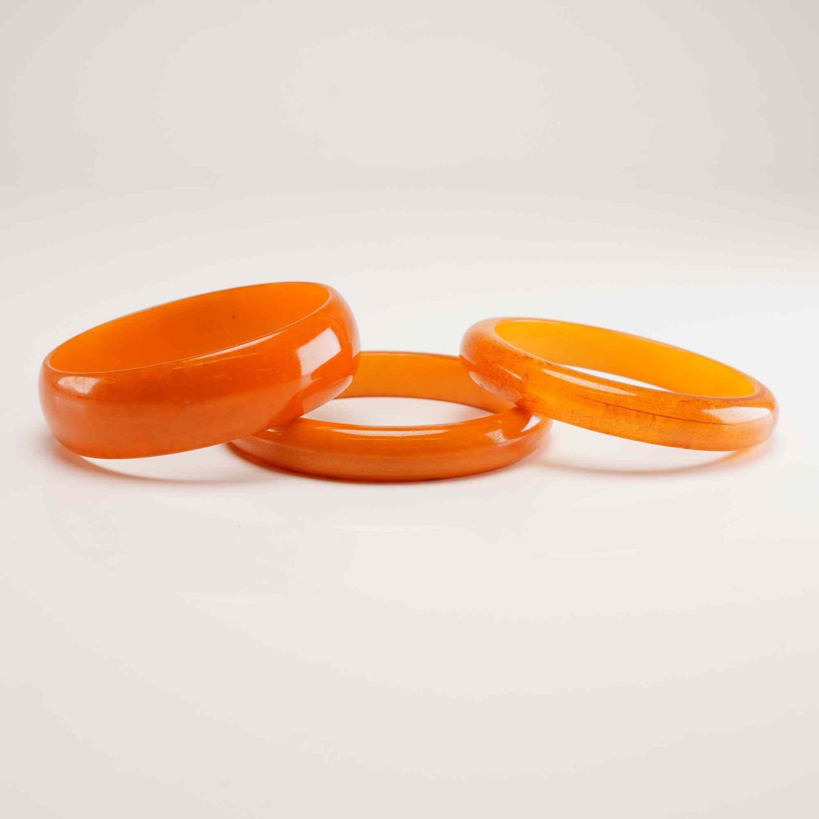 3pc Butterscotch Bakelite Bangle Bracelets - 2