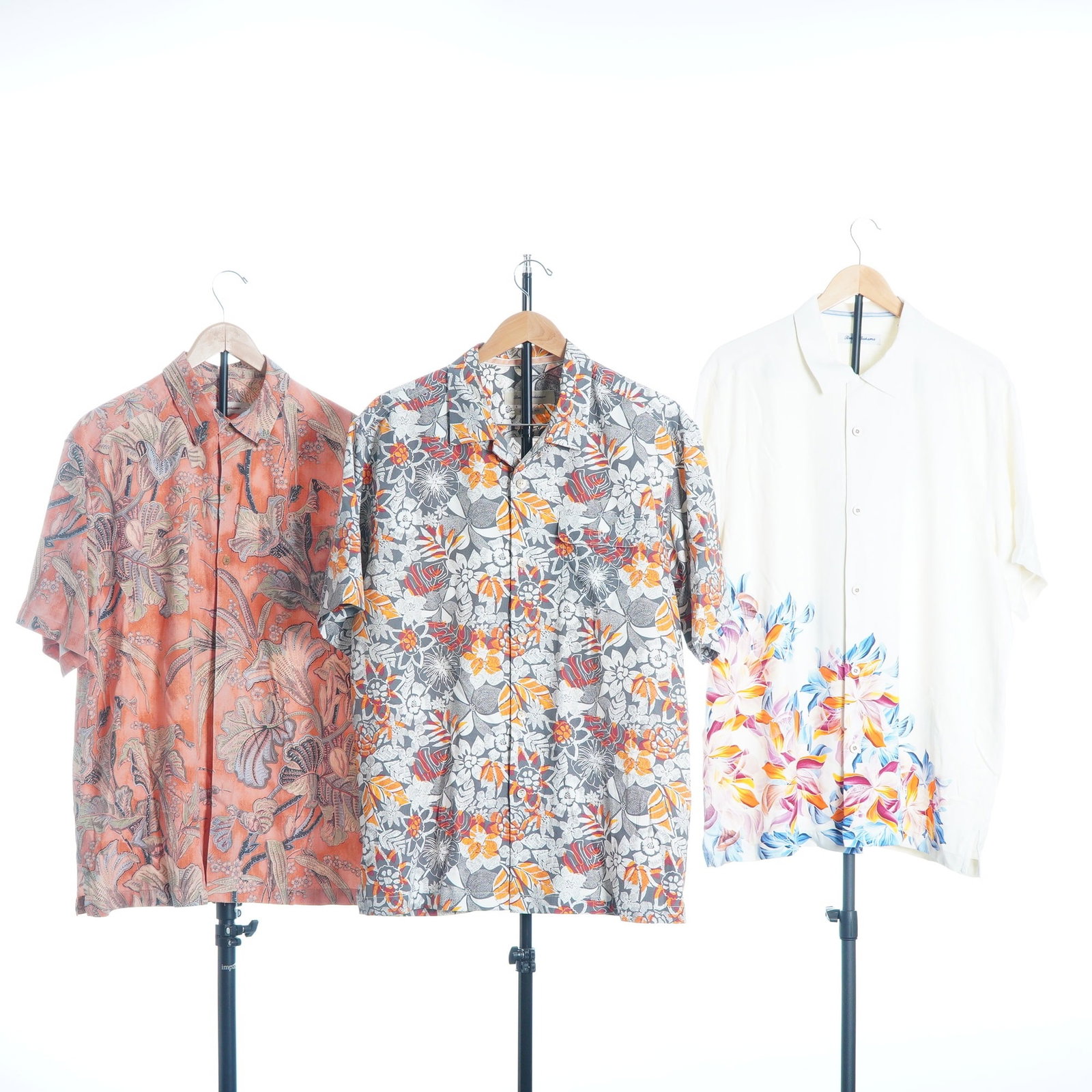 3pc Tommy Bahama Men's Short-Sleeve Silk and Silk-Blend Shirts Sizes M and L (1 of 5)