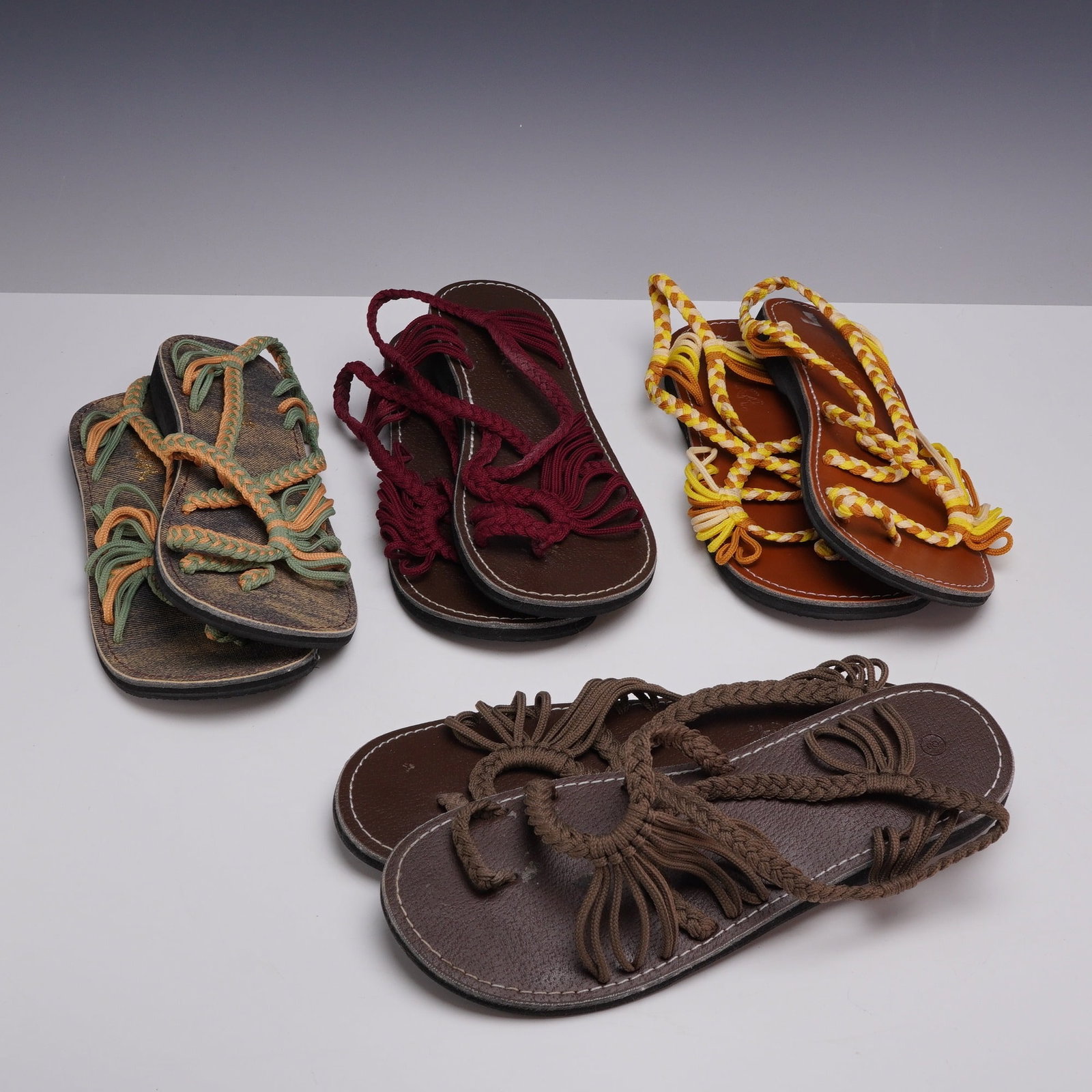 4 Pairs of Plaka Women's Braided Rope Sandals (1 of 4)