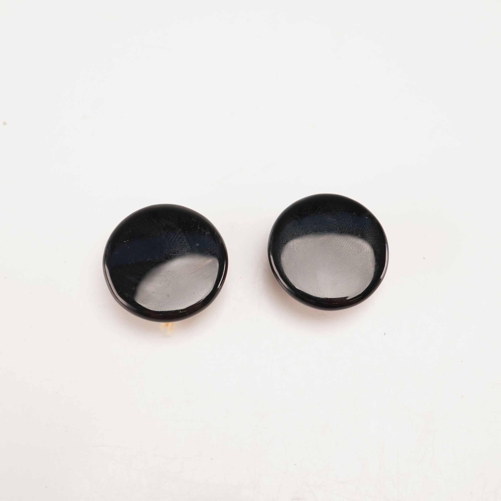 Pair of 12 Karat Gold and Black Glass Buttons (1 of 3)