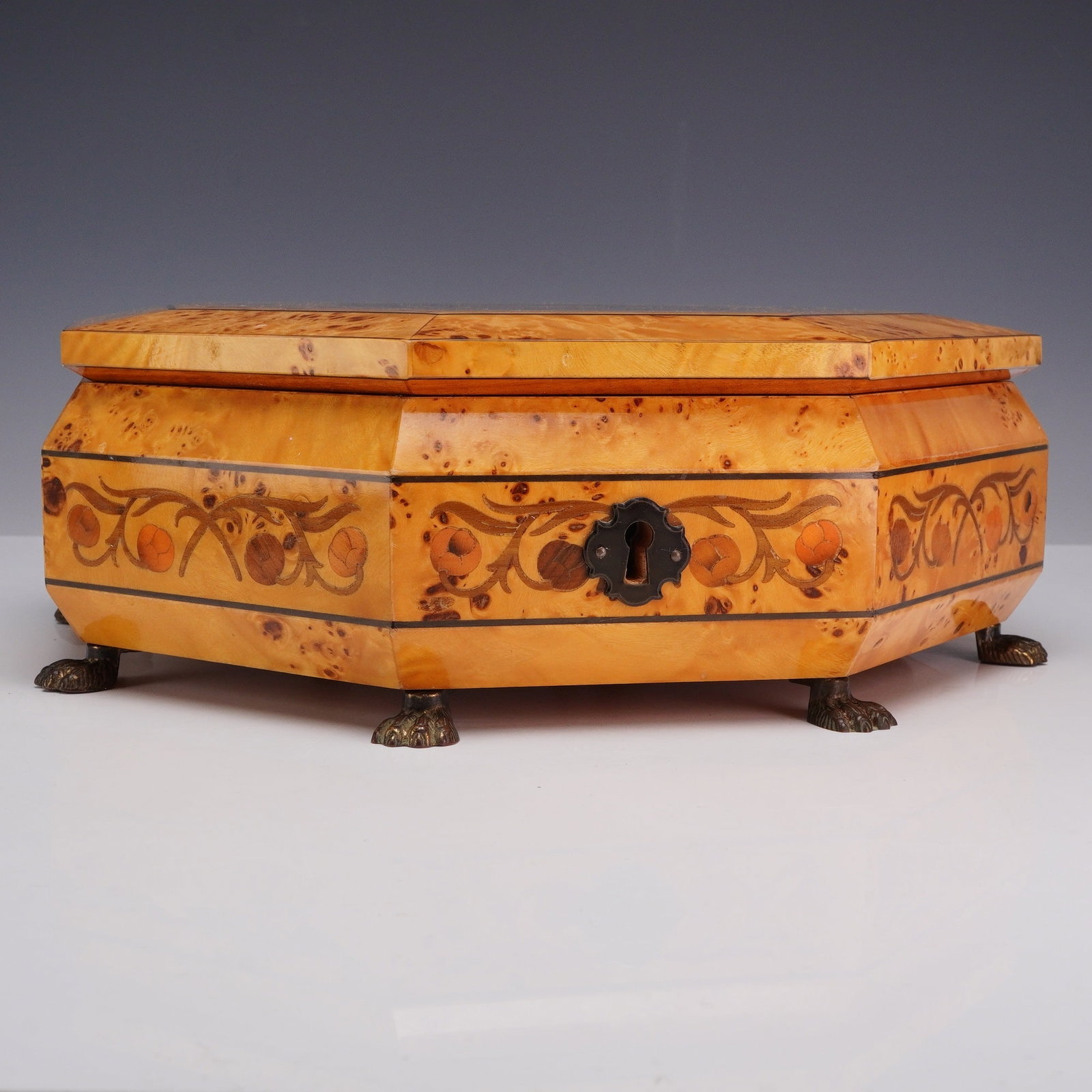 Reuge Burl Wood Marquetry Musical Jewelry Box (1 of 4)