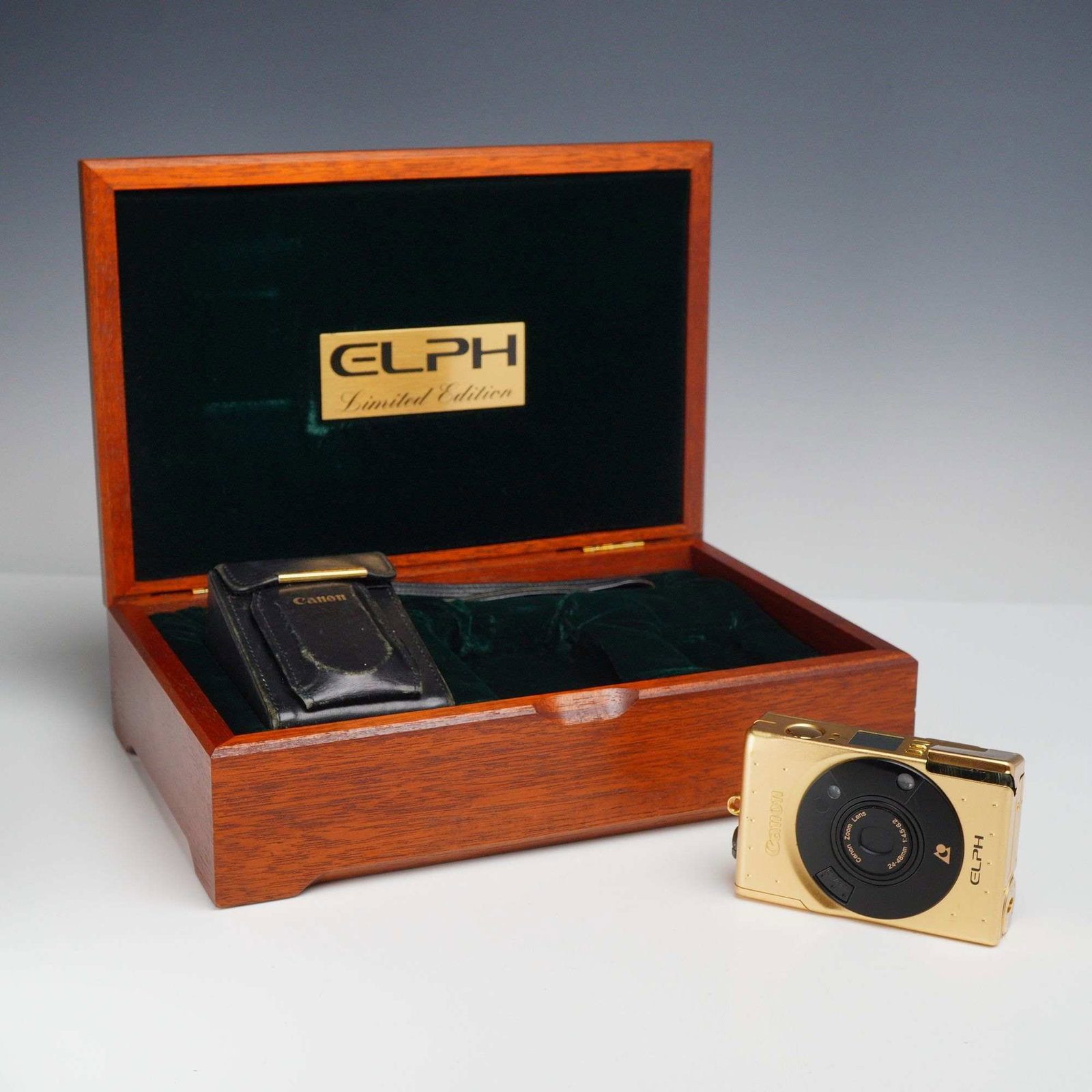 Canon 60th Anniversary Limited Edition Gold ELPH APS Camera with Wooden Presentation Box and (1 of 6)