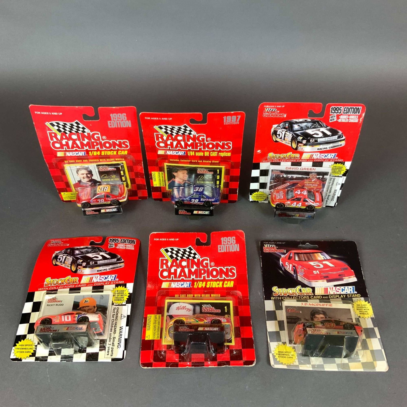 Six Racing Champions NASCAR 1/64 Scale Die-Cast Stock Car Models (1 of 3)