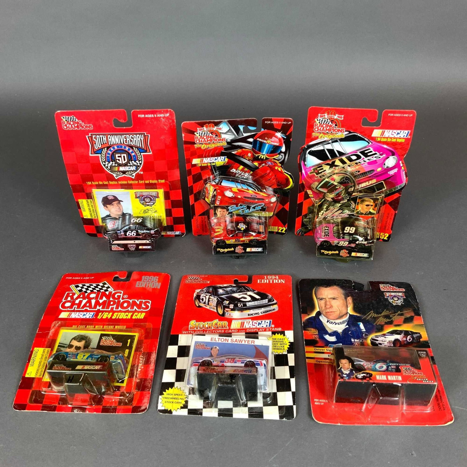 6pc Racing Champions NASCAR 1/64 Die-Cast Cars (1 of 3)
