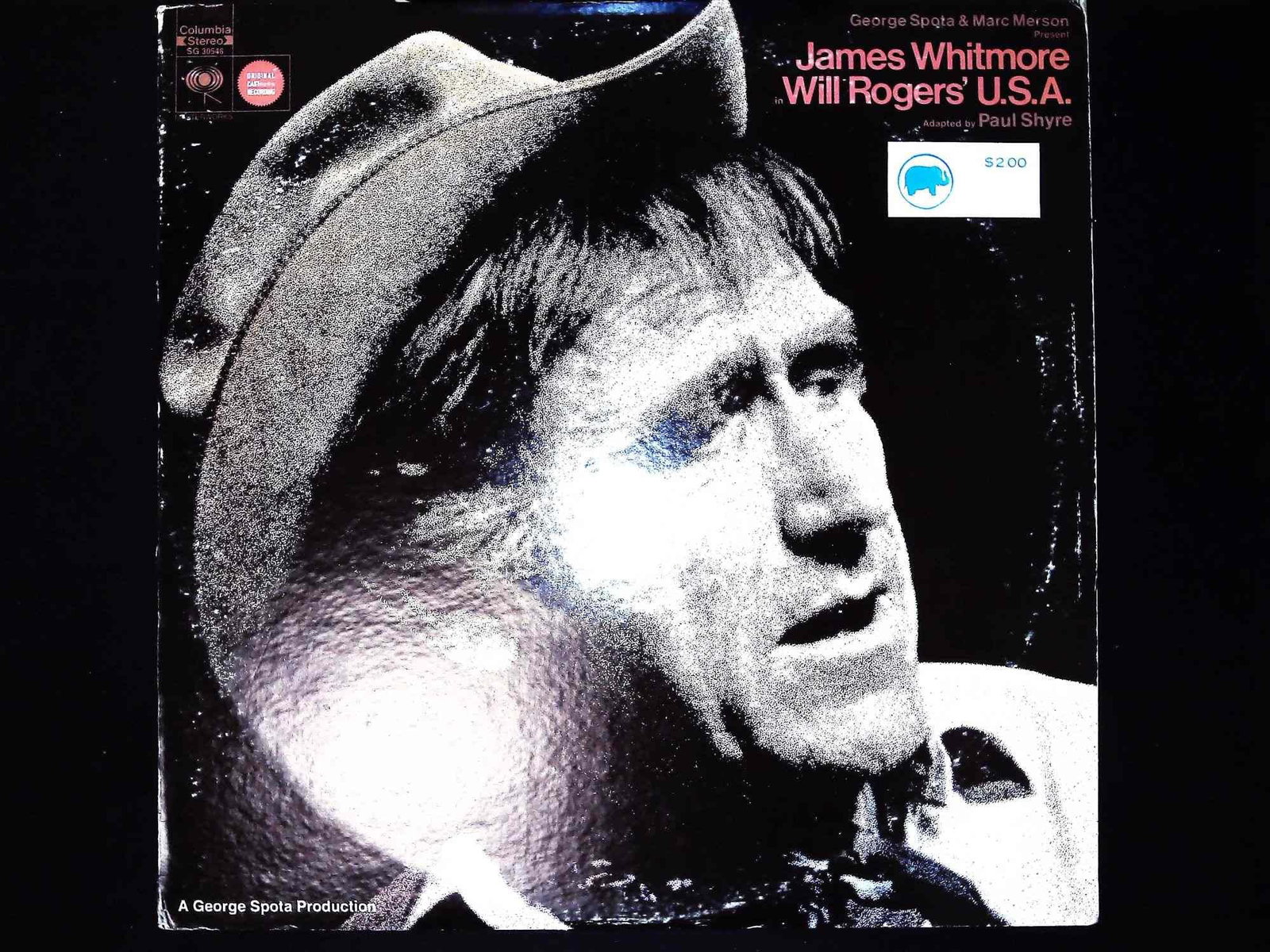 James Whitmore in Will Rogers' U.S.A. Columbia Masterworks 2-LP Promotional Vinyl Album (1 of 2)