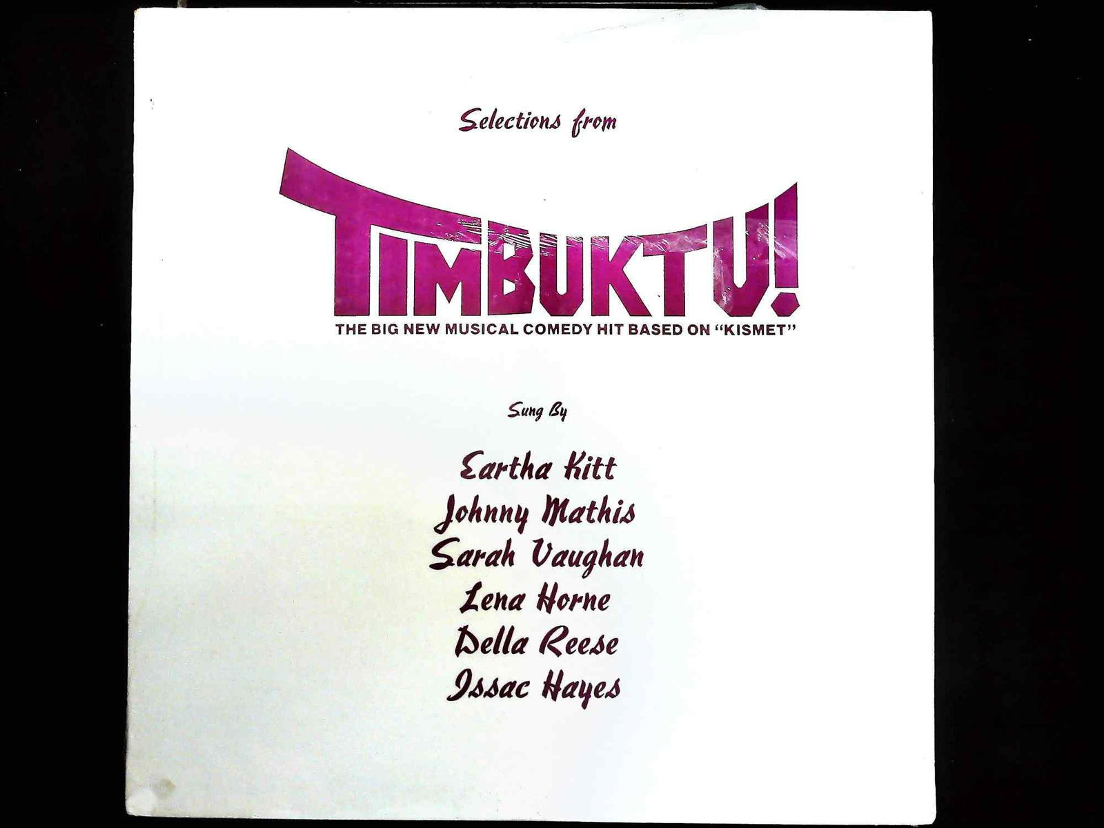 Timbuktu! Promotional LP Sleeve featuring Eartha Kitt, Johnny Mathis, Sarah Vaughan, 1978 (1 of 2)