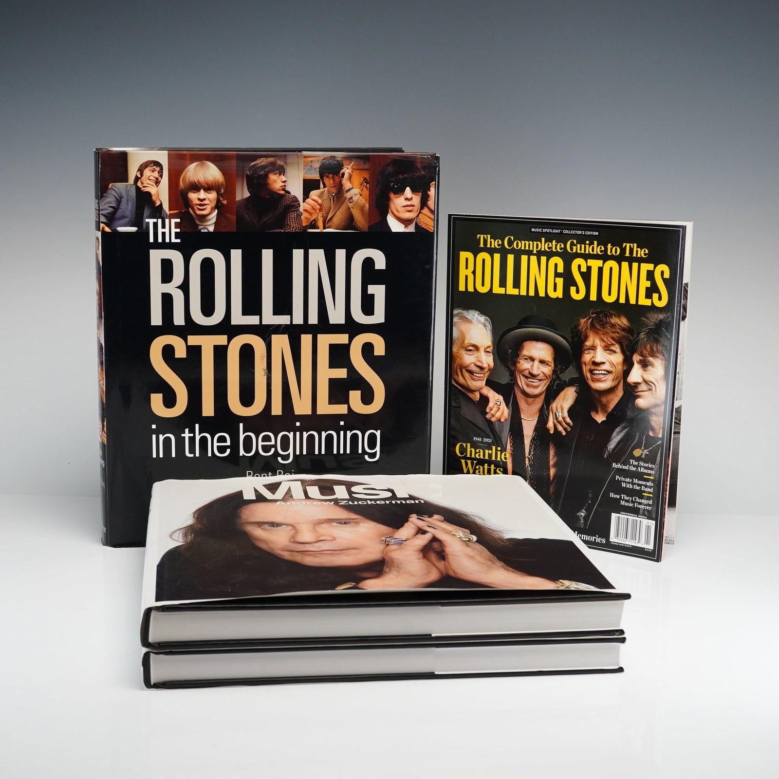 4pc Entertainment Theme Hardcover Coffee Table Books and Rolling Stones Magazine (1 of 3)