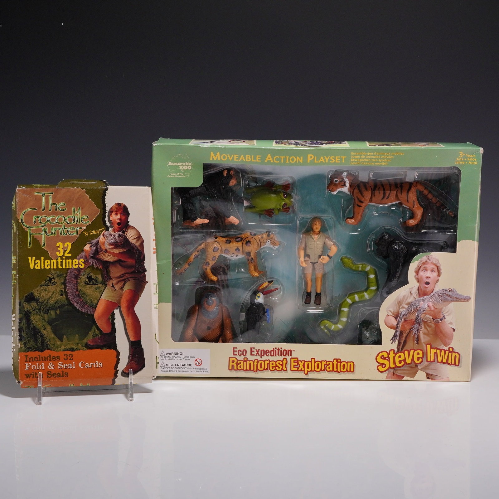 2pc Steve Irwin Crocodile Hunter Toy and Box of Childrens Valentines (1 of 3)